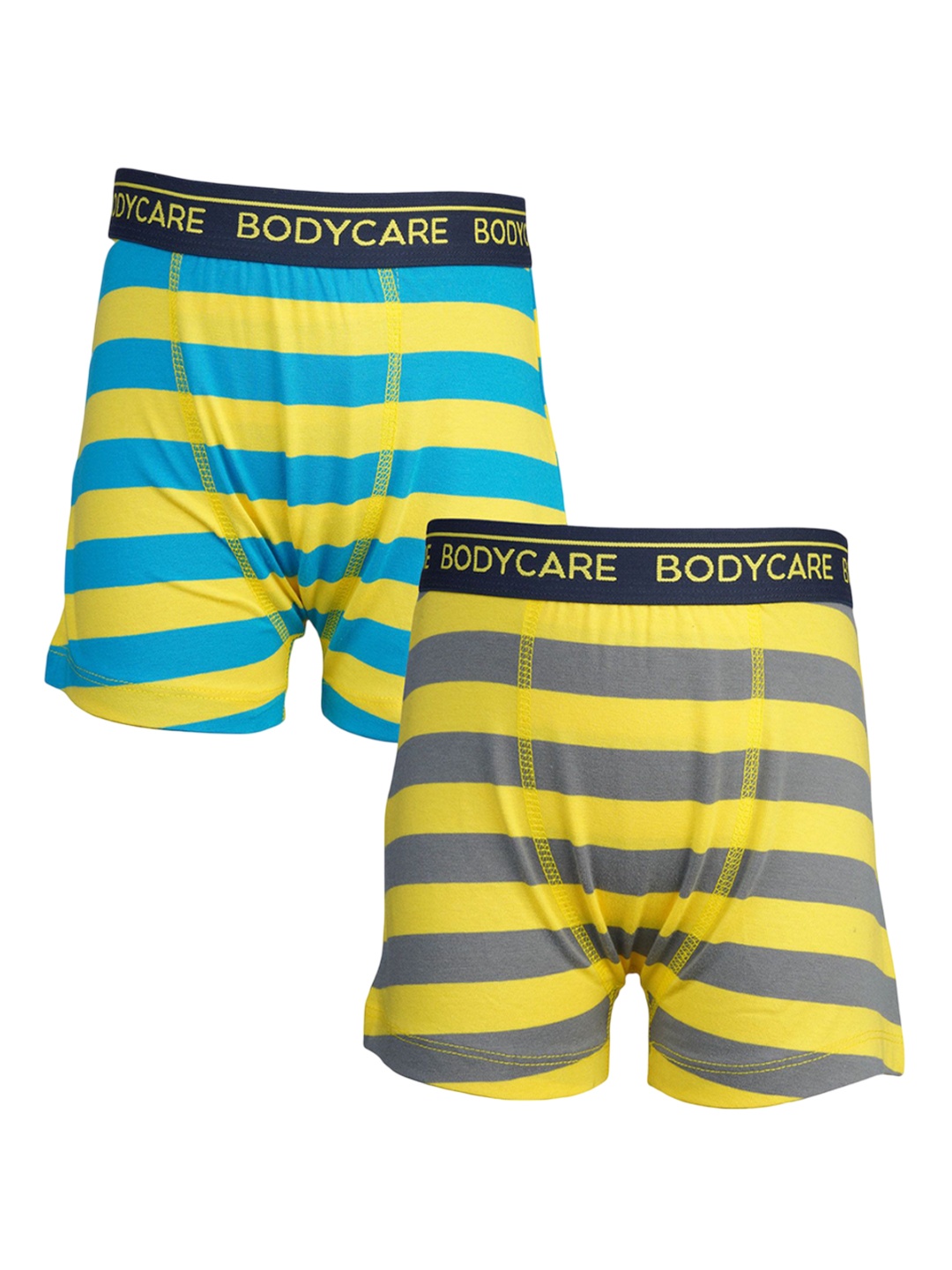 

Bodycare Boys Pack Of 2 Striped Mid-Rise Cotton Short Trunk KGA2079C-PK006, Yellow