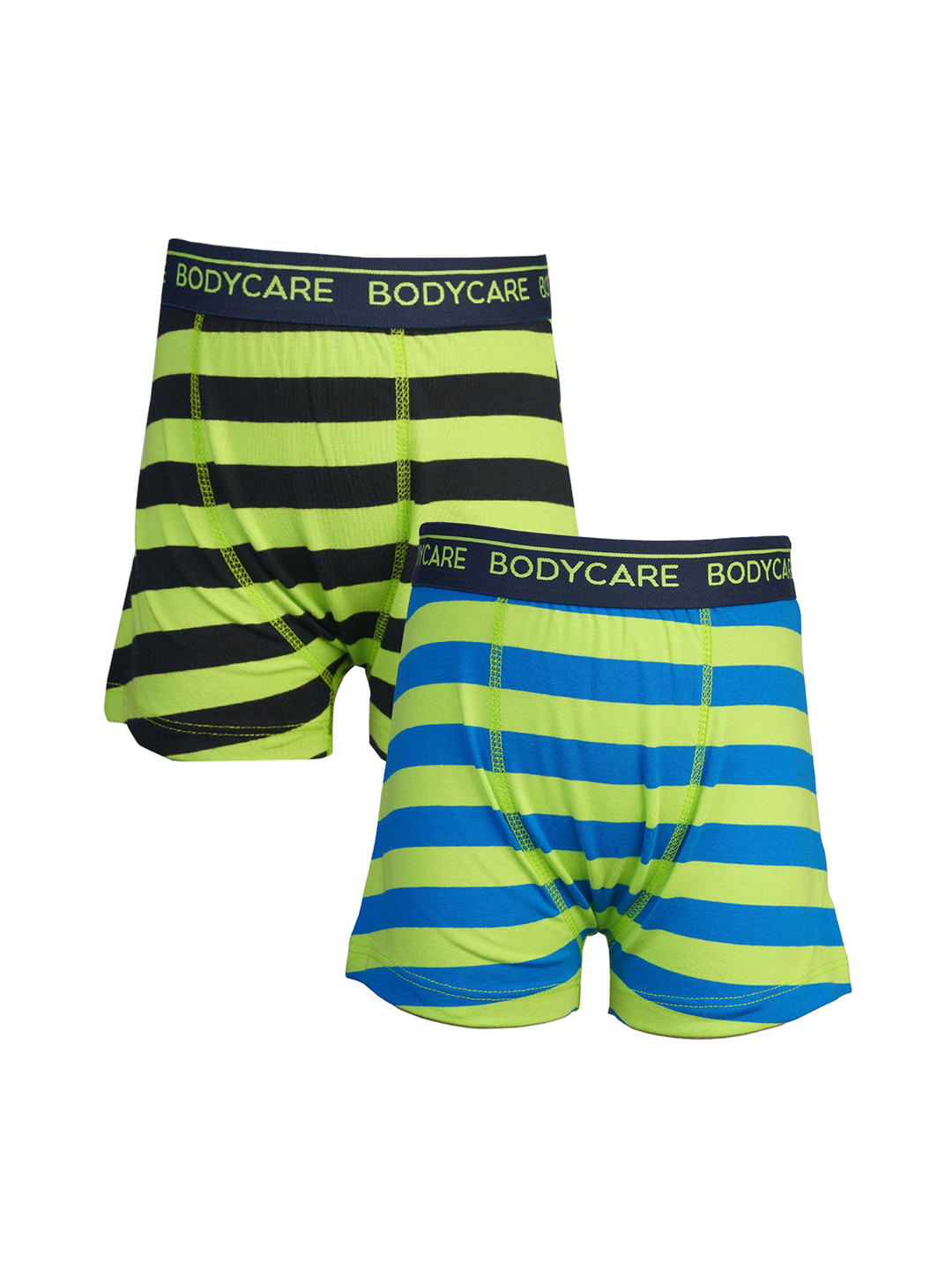 

Bodycare Boys Pack Of 2 Striped Mid-Rise Cotton Short Trunk KGA2079A-PK005, Black