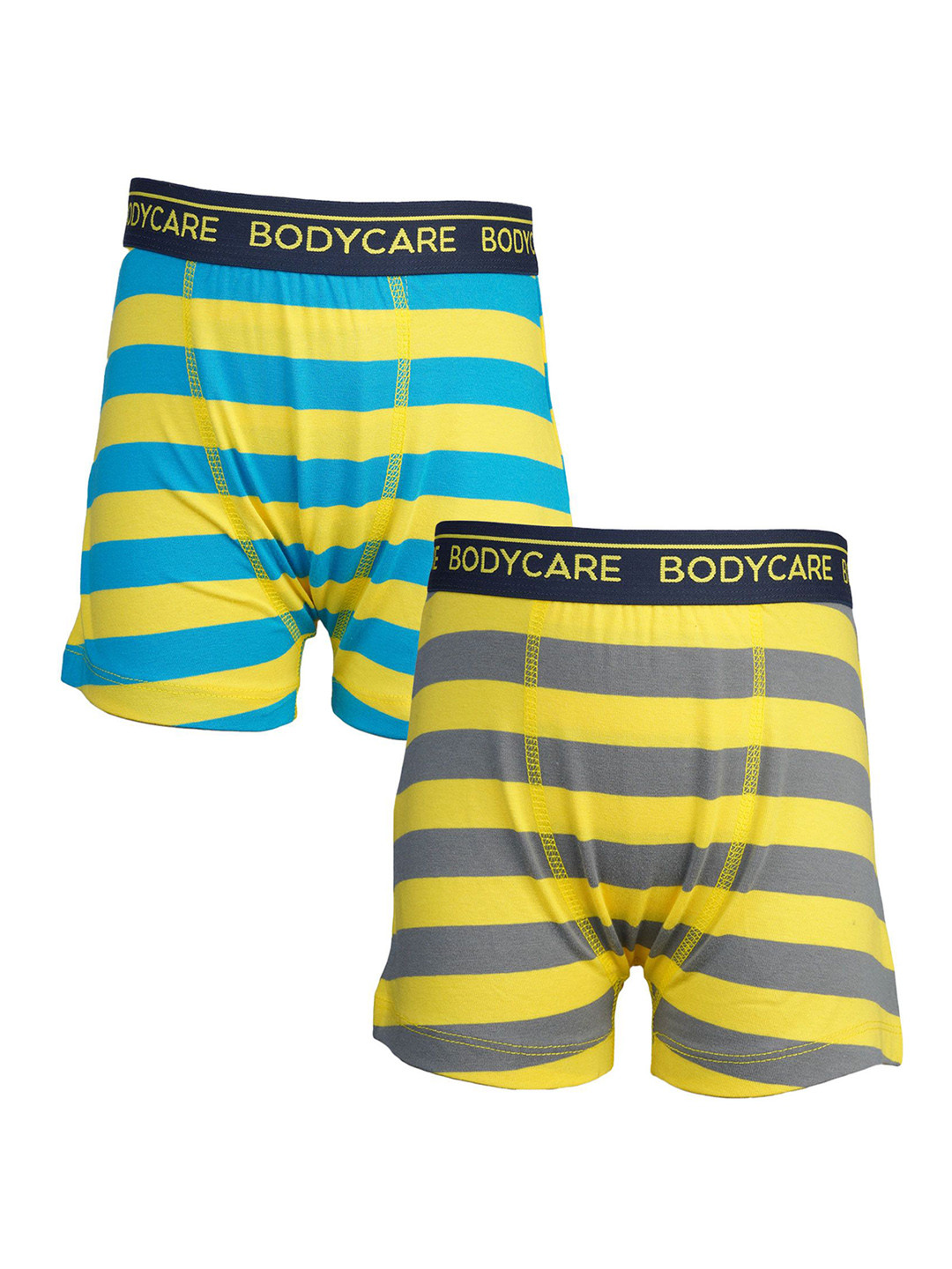 

Bodycare Boys Pack Of 2 Striped Mid-Rise Cotton Short Trunk KGA2079C-PK005, Yellow