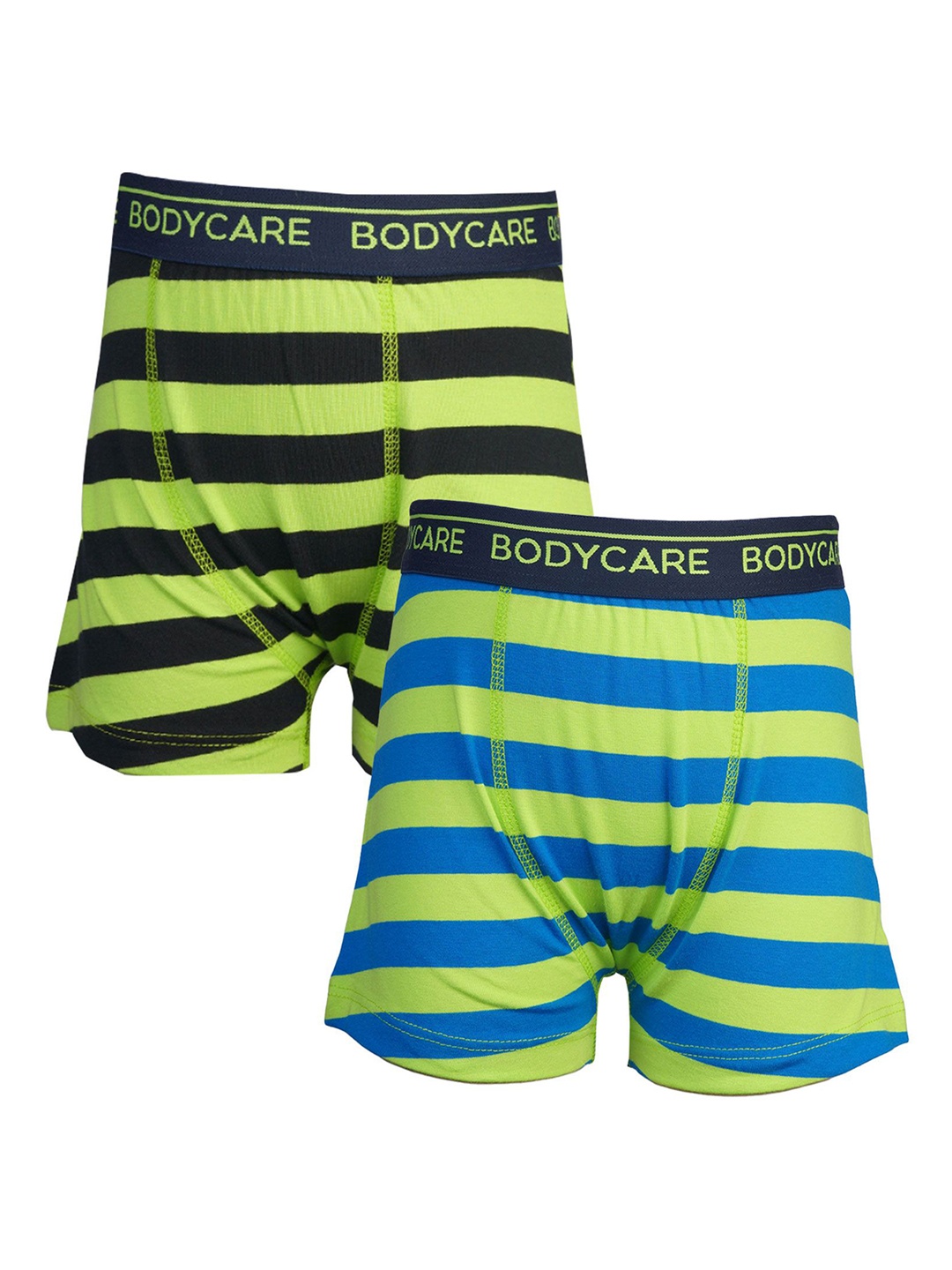 

Bodycare Boys Pack Of 2 Striped Mid-Rise Cotton Short Trunk, Green