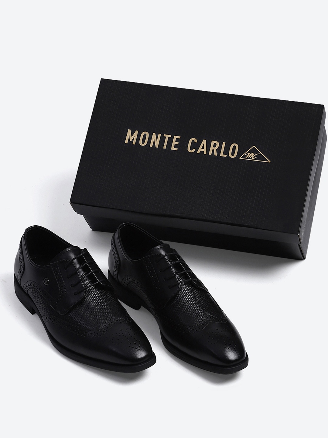 

Monte Carlo Men Leather Formal Shoes, Black