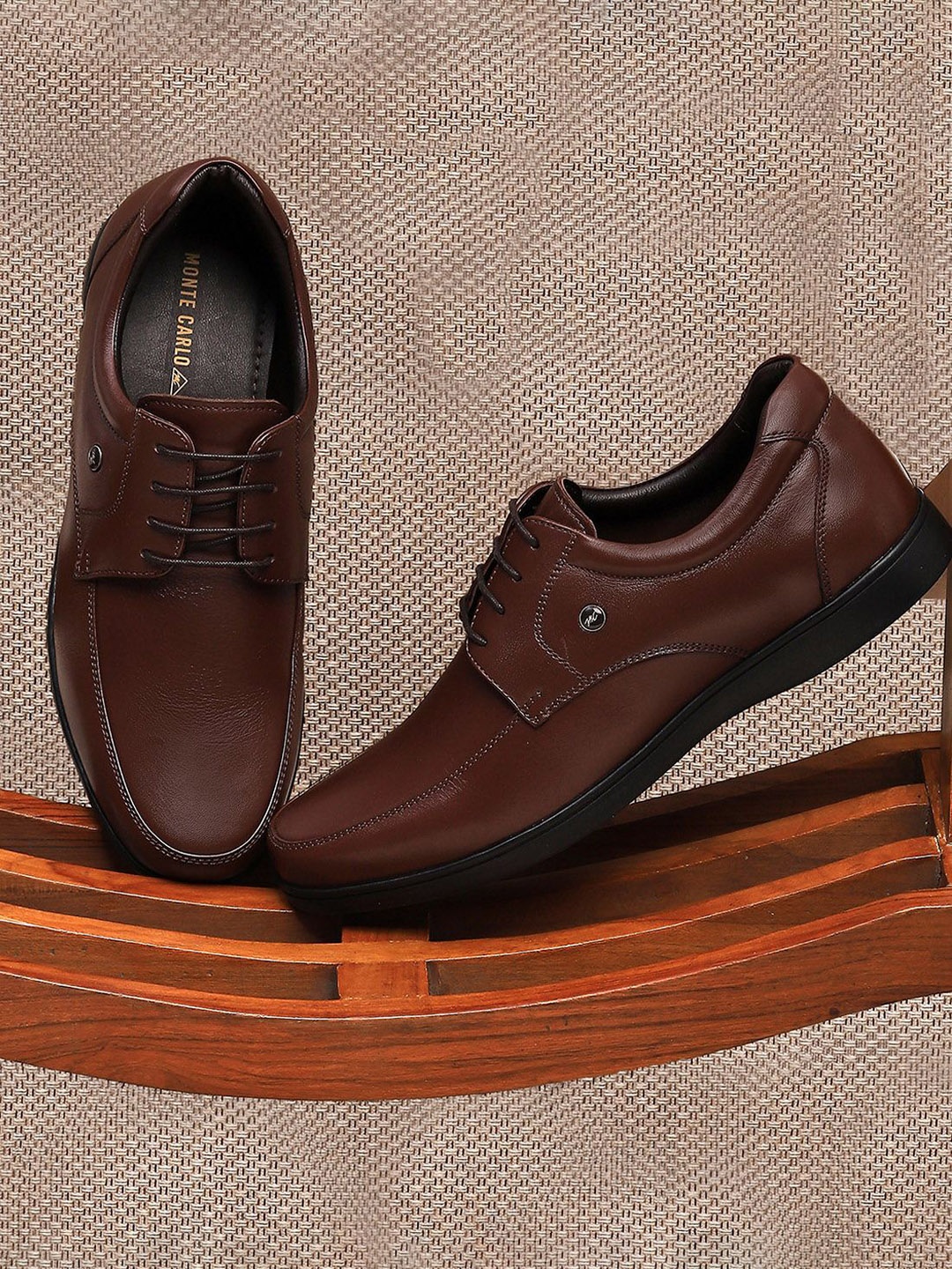 

Monte Carlo Men Leather Formal Derbys, Brown