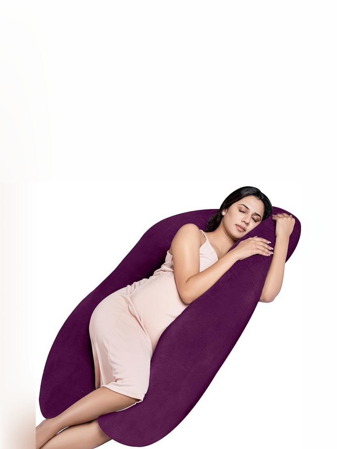 

Siroki Bond Purple Fibre Filled Faux Velvet U-Shaped Maternity Pillow