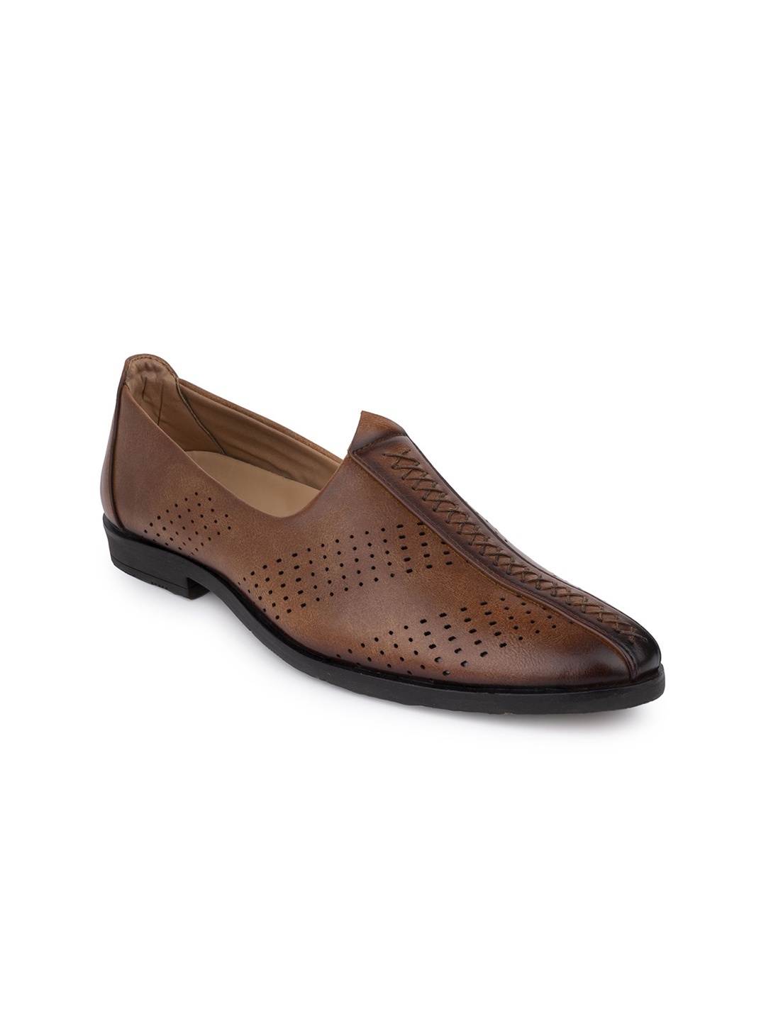 

HERE&NOW Men Round Toe Formal Brogues, Beige