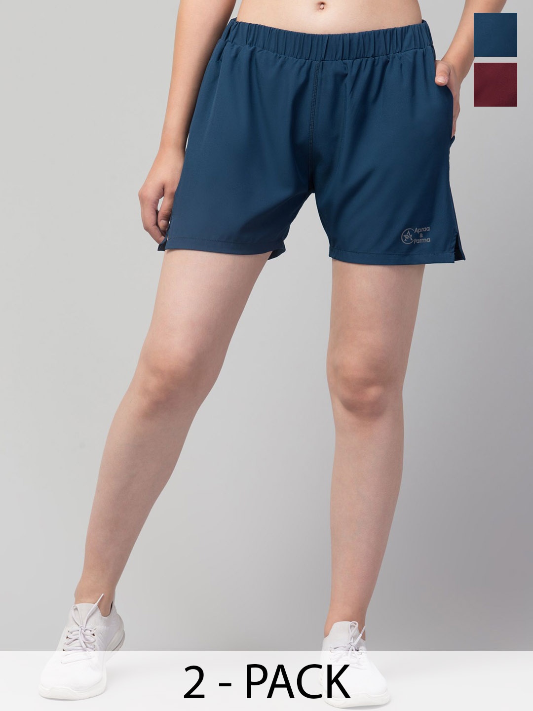 

Apraa & Parma Women Pack Of 2 Dri-FIT Running Sports Shorts, Maroon