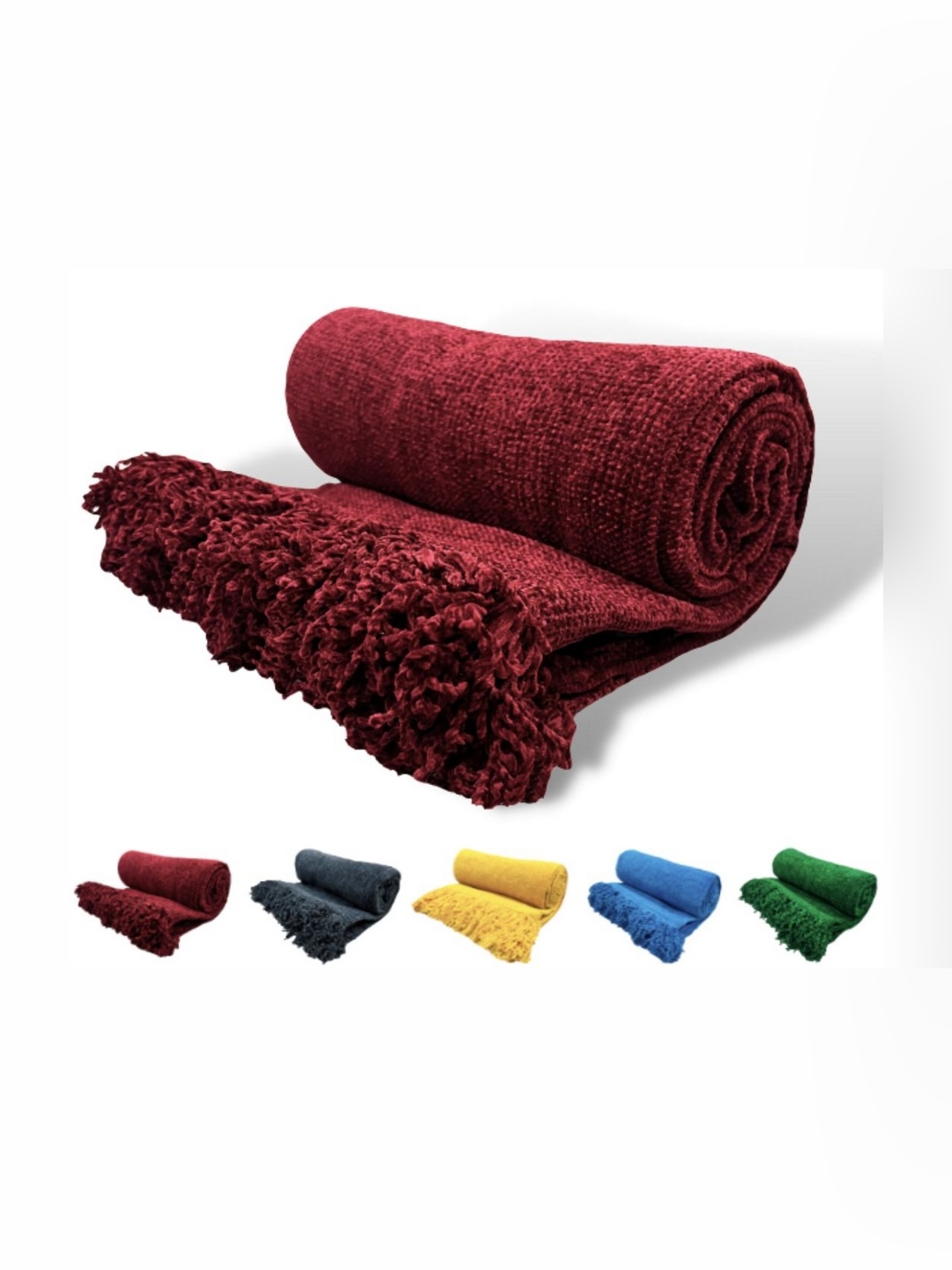 

Fashion Throw Maroon Mild Winter 233 GSM Double Bed Blanket