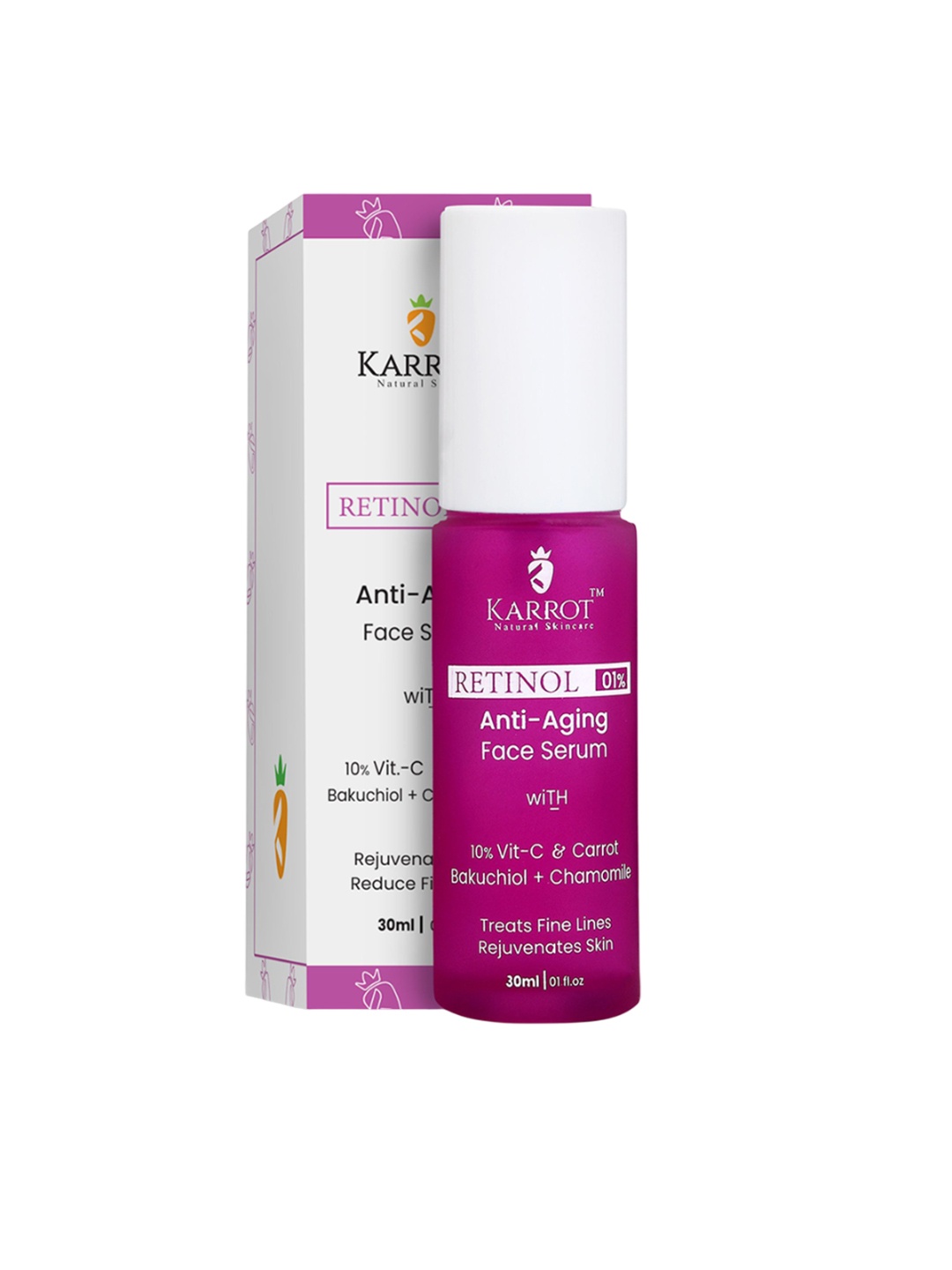 

KARROT NATURAL SKINCARE Retinol Anti Aging Face Serum- 30 ml, Magenta