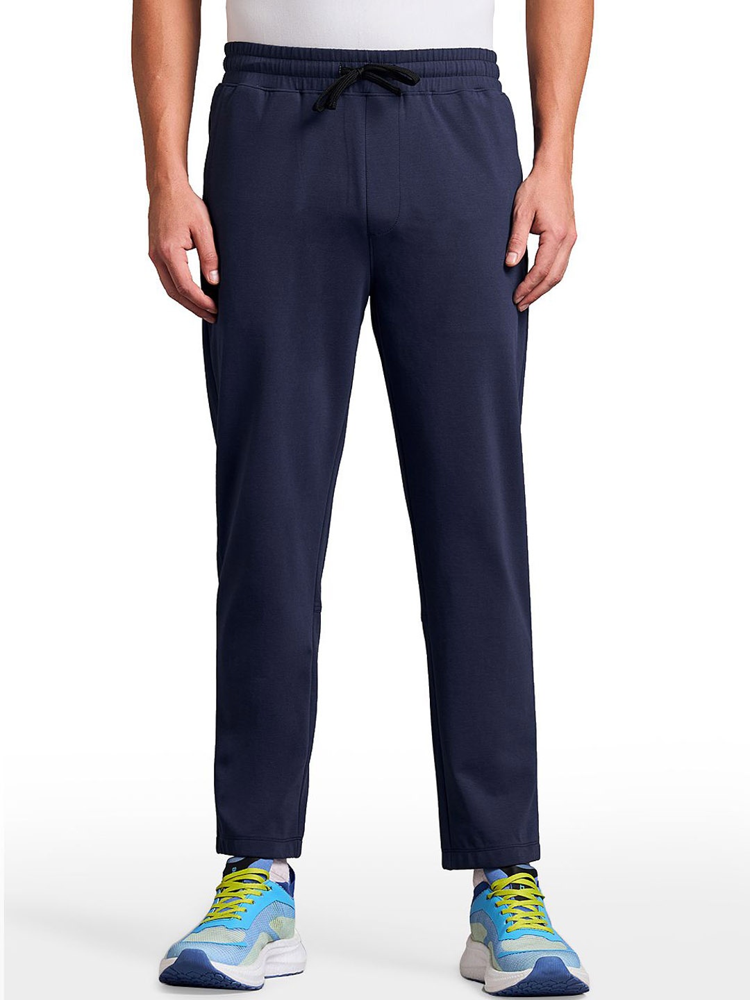 

BOLDFIT Men Mid-Rise Track Pant, Navy blue