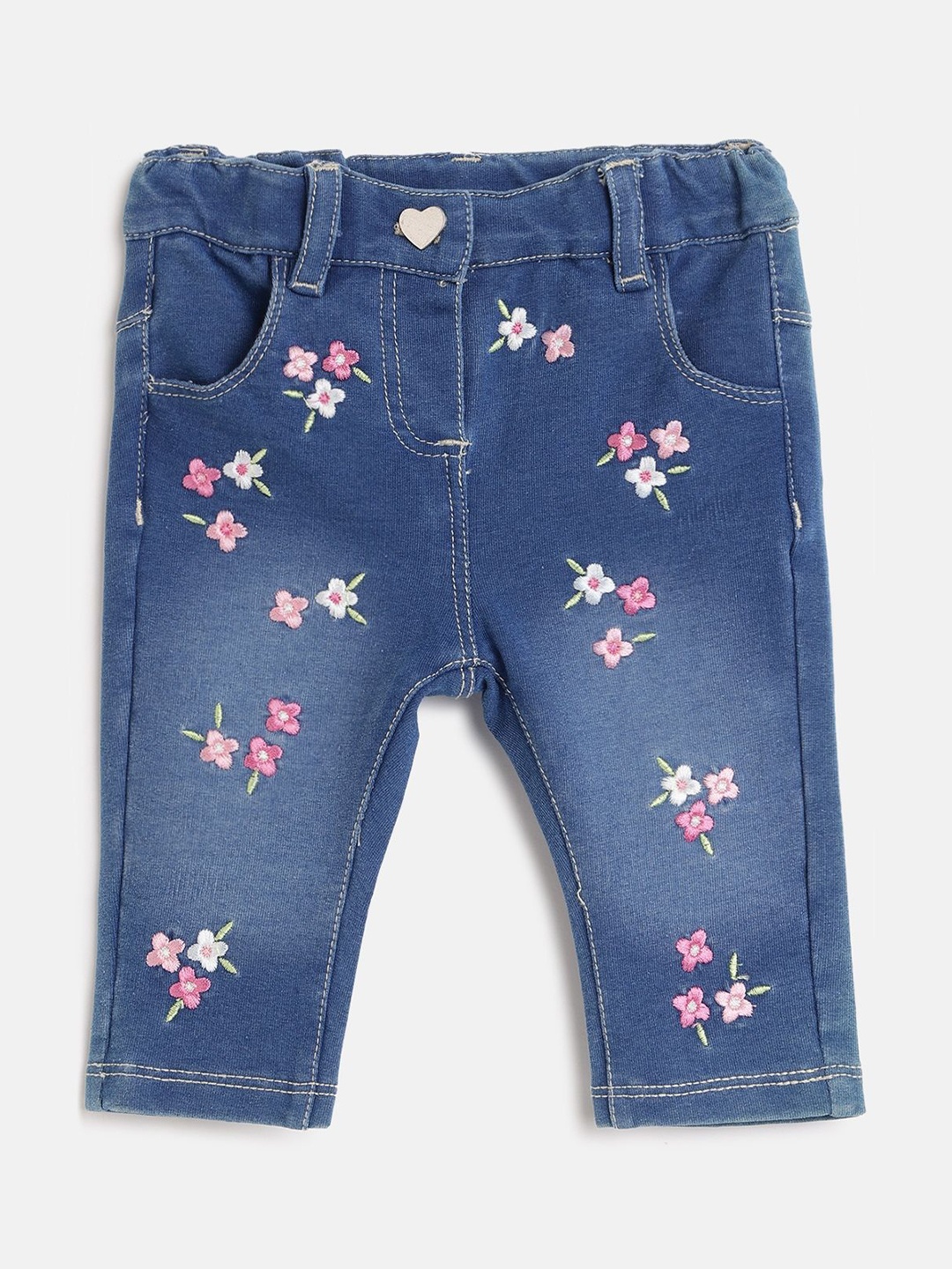 

Chicco Girls Regular Fit Mid-Rise Comfort Light Fade Stretchable Jeans, Blue