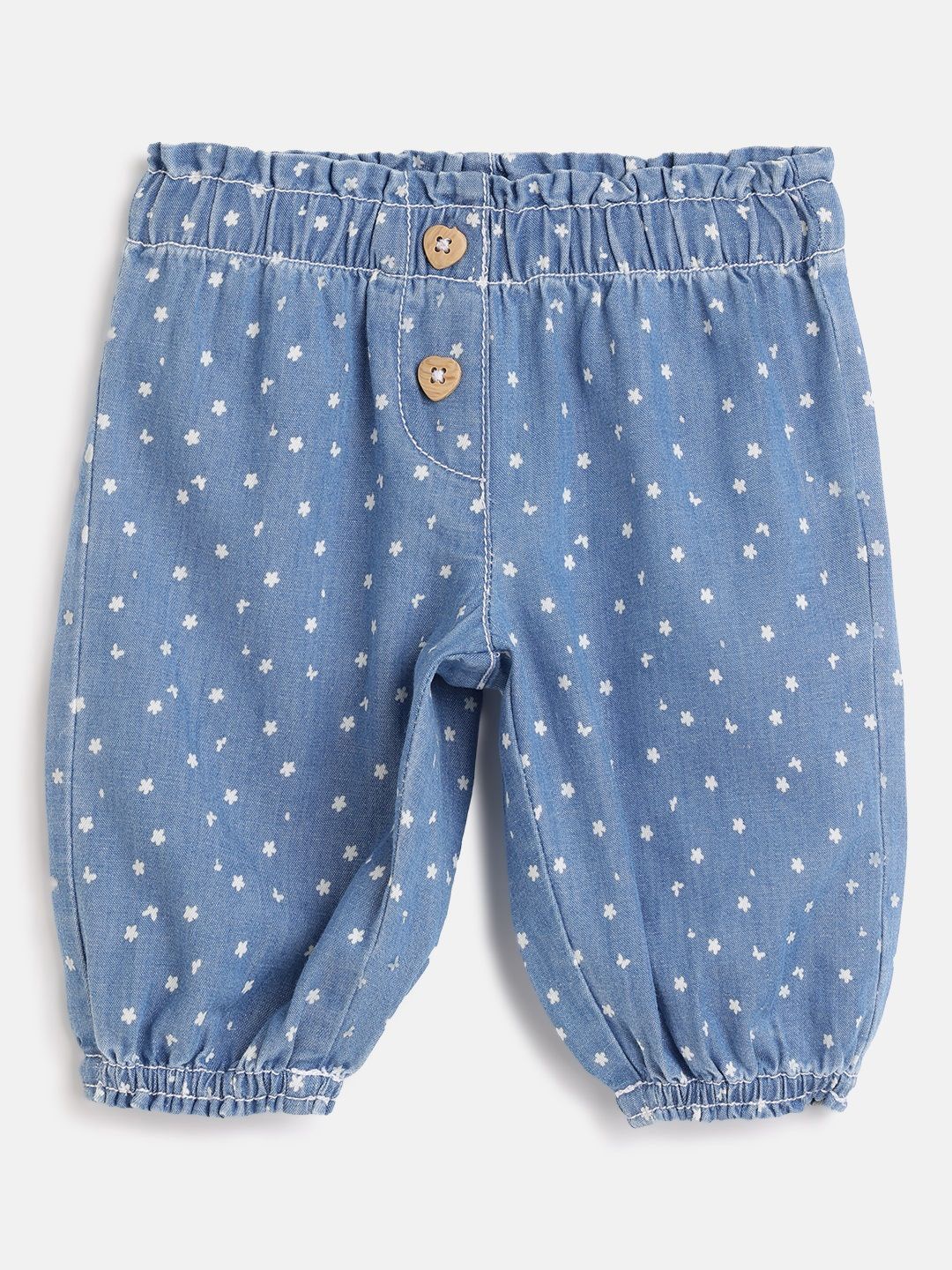 

Chicco Girls Comfort Stretchable Printed Joggers Jeans, Blue