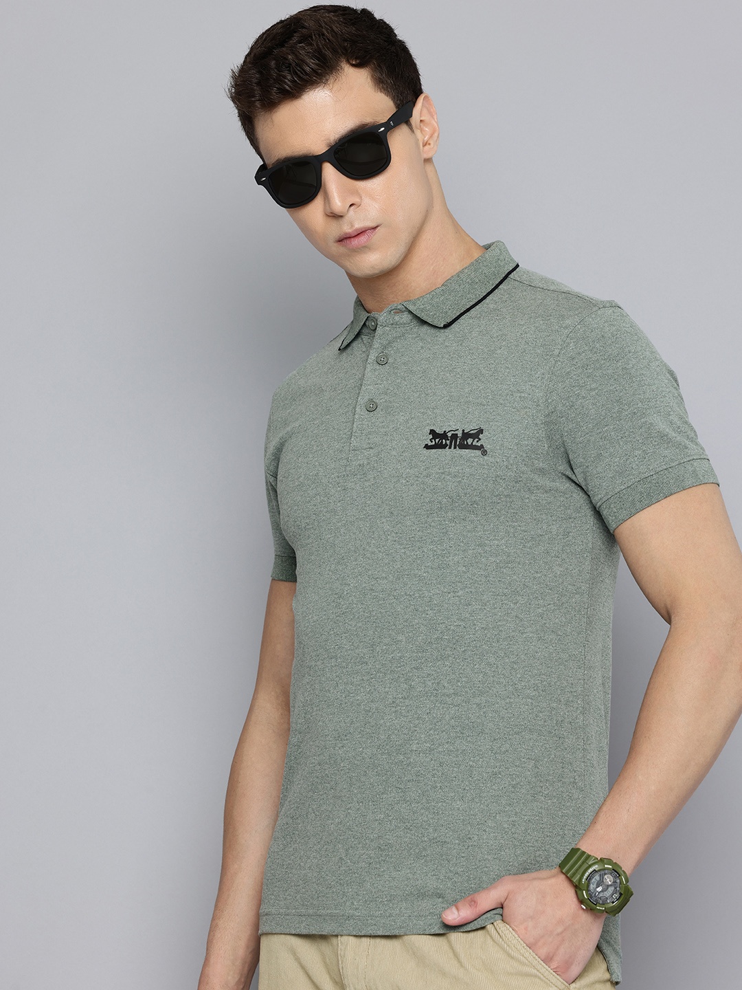 

Levis Slim Fit Polo Collar T-shirt, Grey