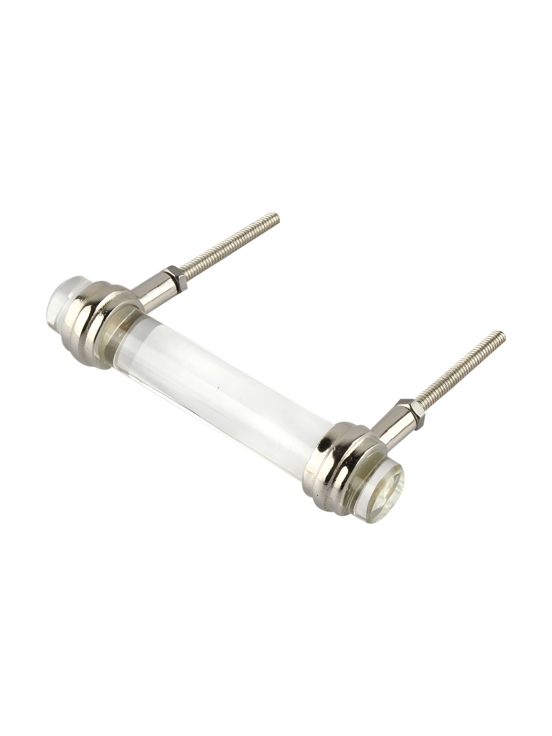 

Indianshelf Transparent & Silver Toned Glass Door Handle