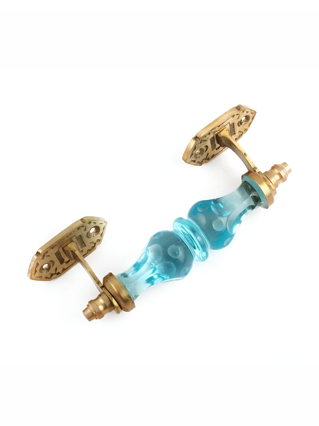 

Indianshelf Transparent & Turquoise-Blue Glass Door Handle