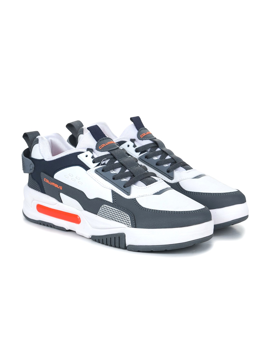 

Columbus Men Lightweight Colourblocked Lace-Ups Sneakers, Off white