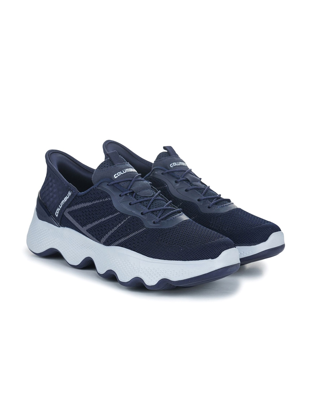 

Columbus Men Round Toe Lace-Ups Sneakers, Navy blue