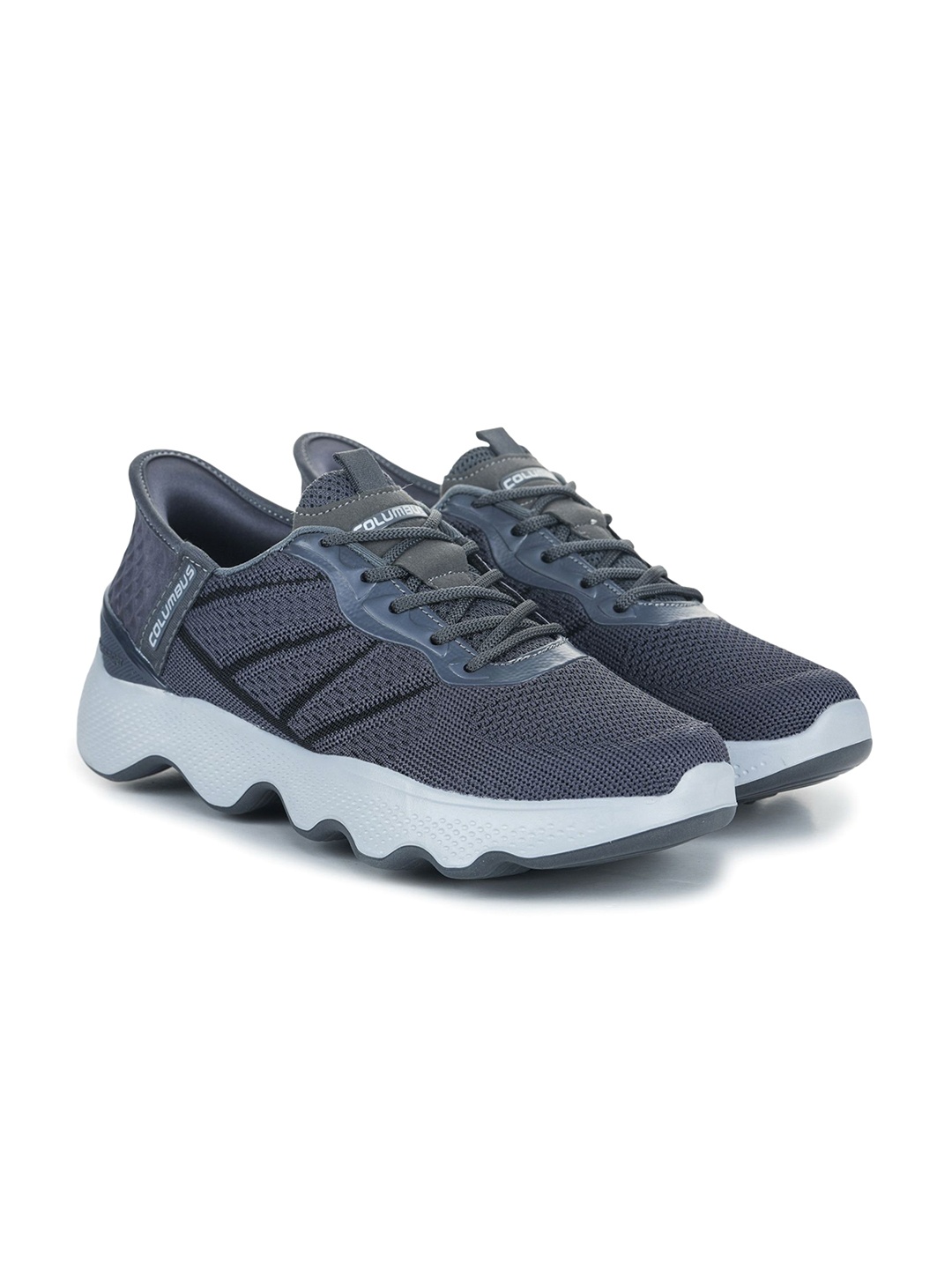 

Columbus Men Round Toe Massage Footbed Sneakers, Grey