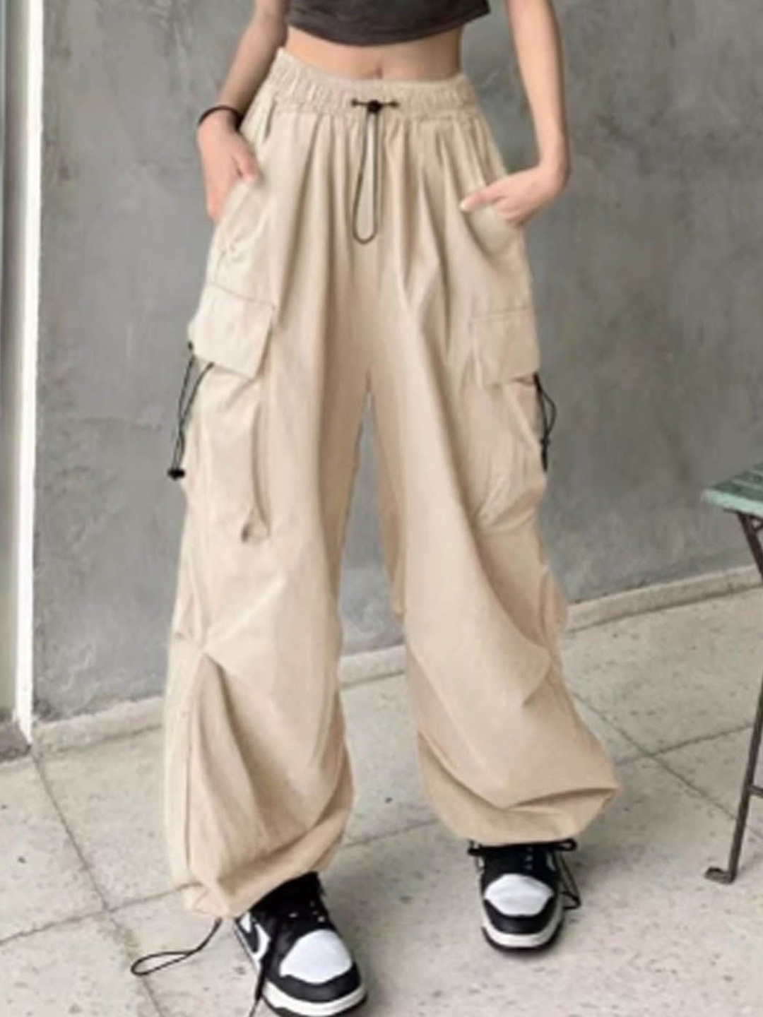 

StyleCast Women Mid-Rise Parallel Trousers, Beige