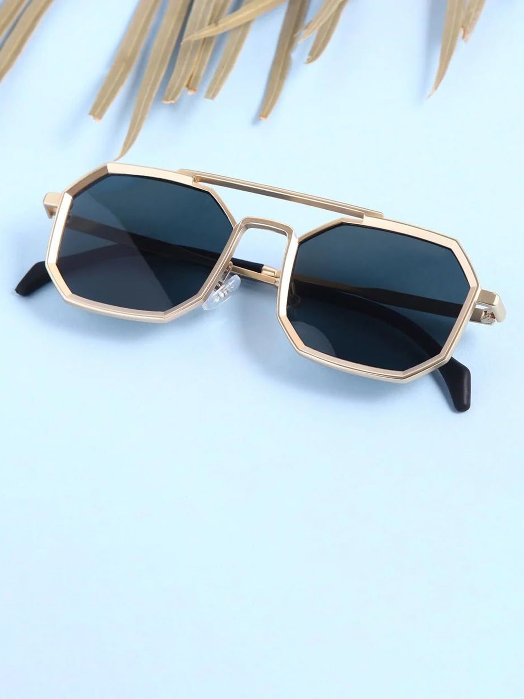 

RICH CLUB Unisex Square Sunglasses with Polarised Lens HEXAGUN SUNGLASS, Black