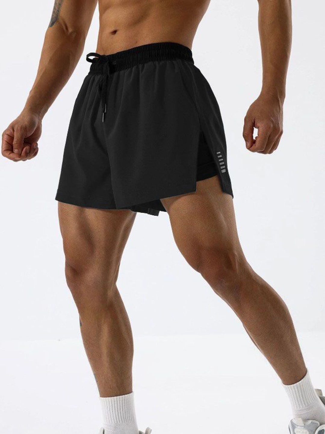 

MASCARI Men High-Rise Training or Gym Sports Shorts, Grey