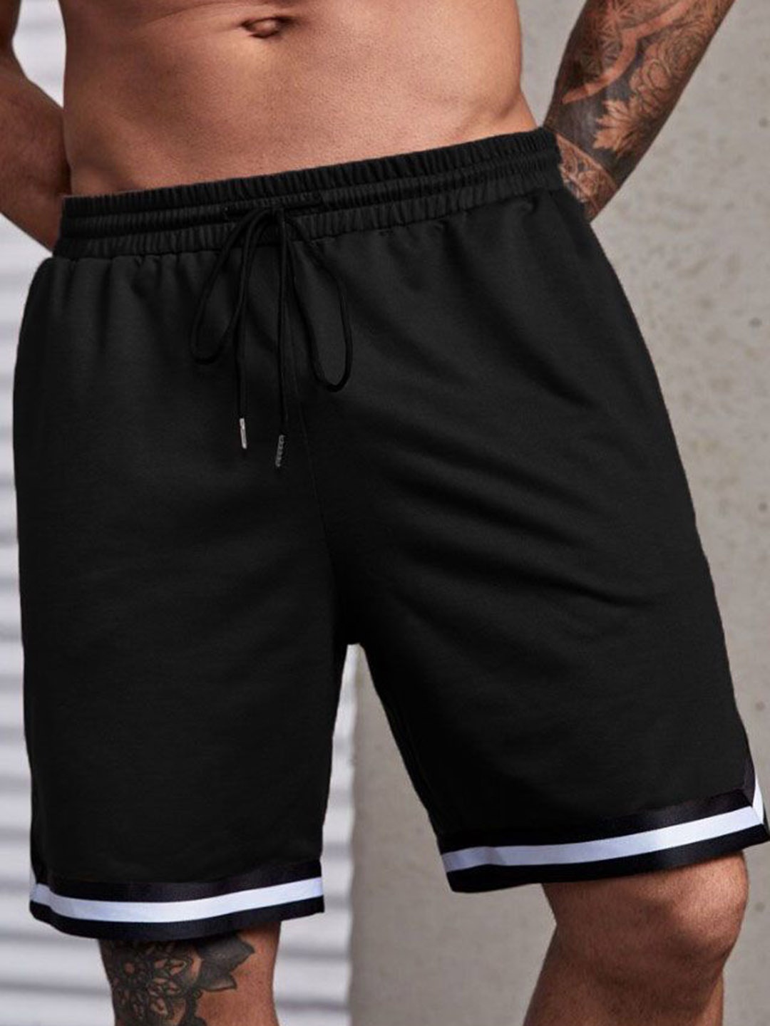 MASCARI Men High-Rise Dri-FIT Training or Gym Sports Shorts, Black