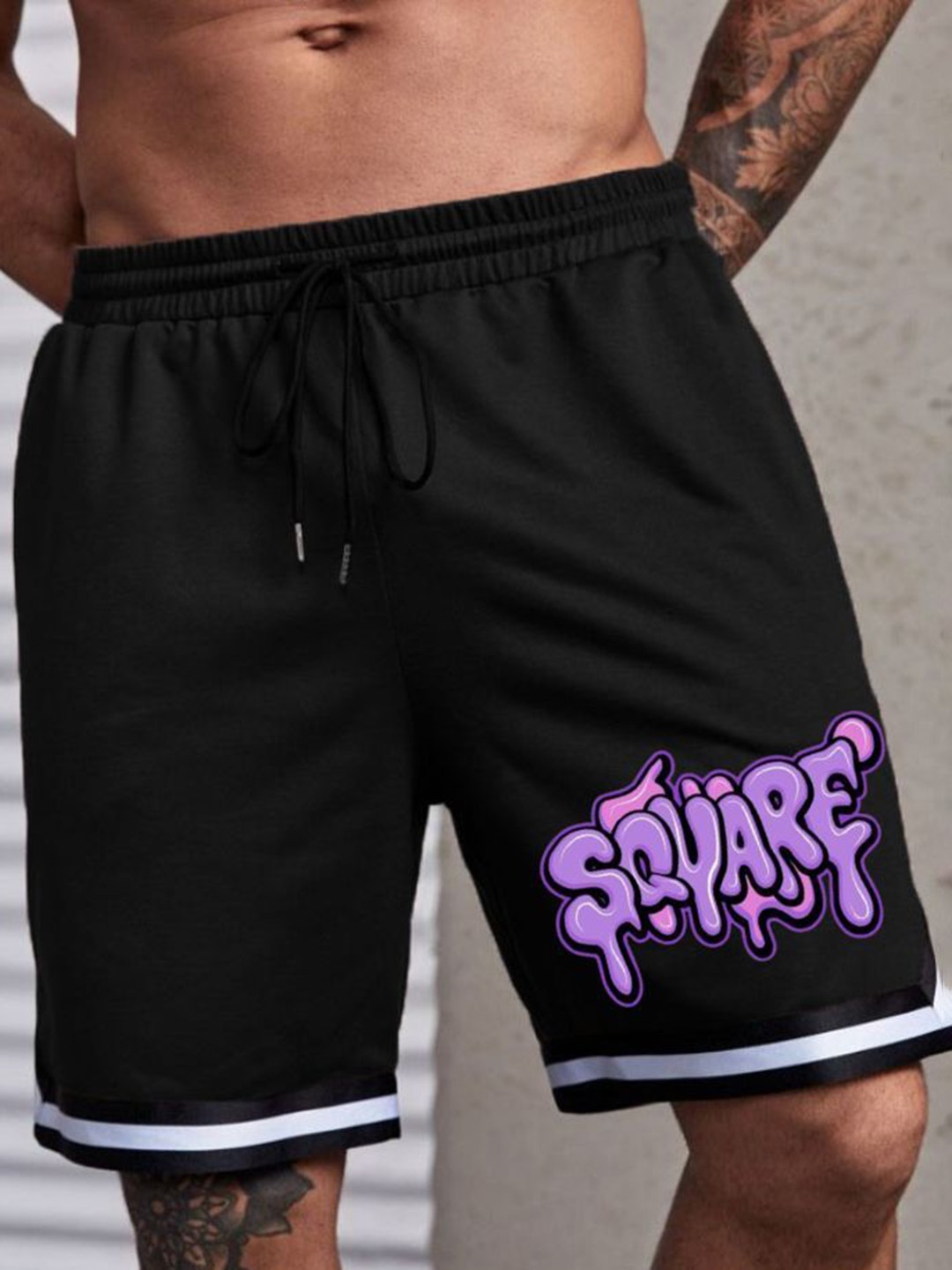 

MASCARI Men TWILL TAPE Training or Gym Dri-FIT Sports Shorts, Black