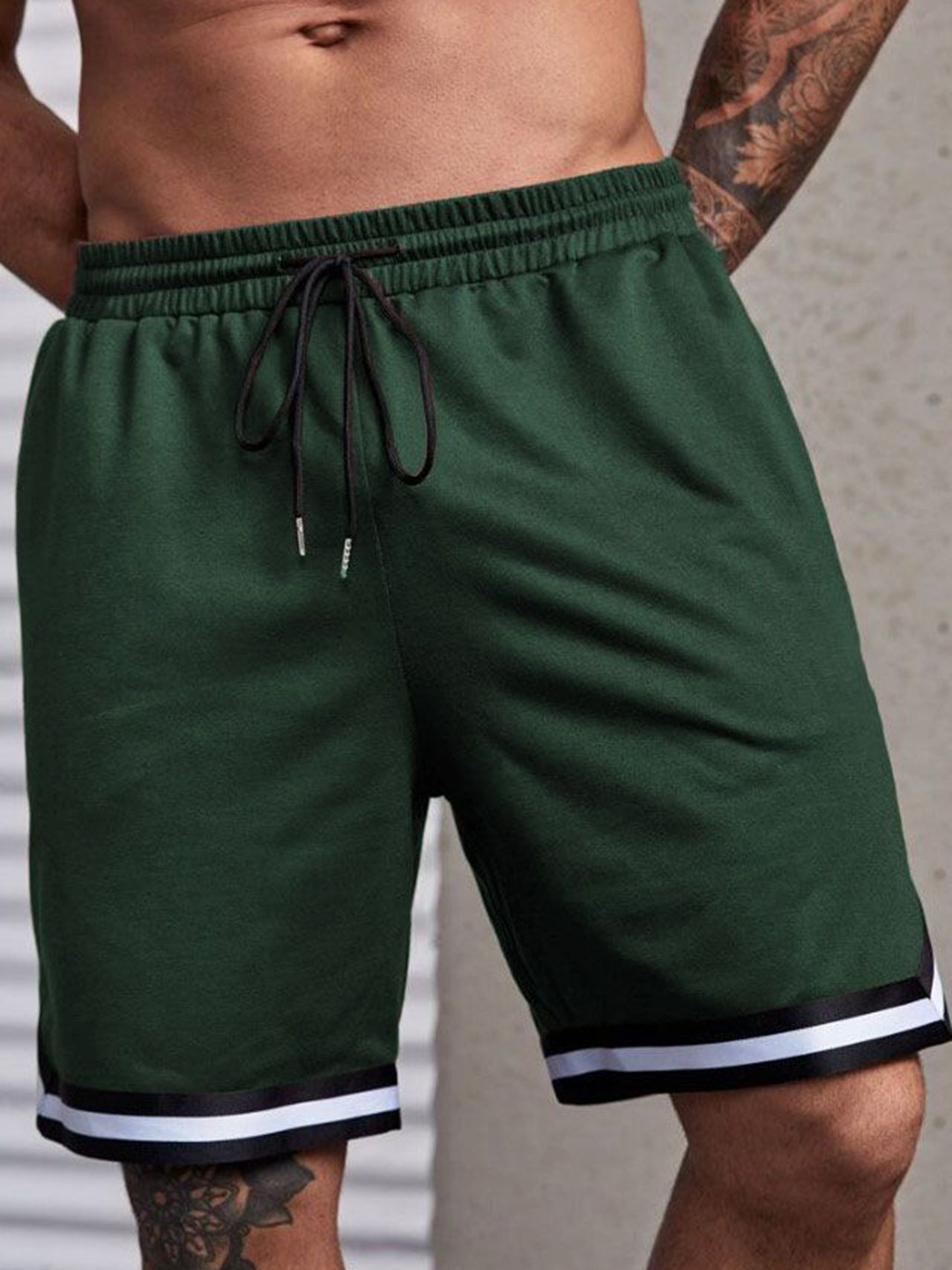 

MASCARI Men High-Rise Dri-FIT Training or Gym Sports Shorts, Green