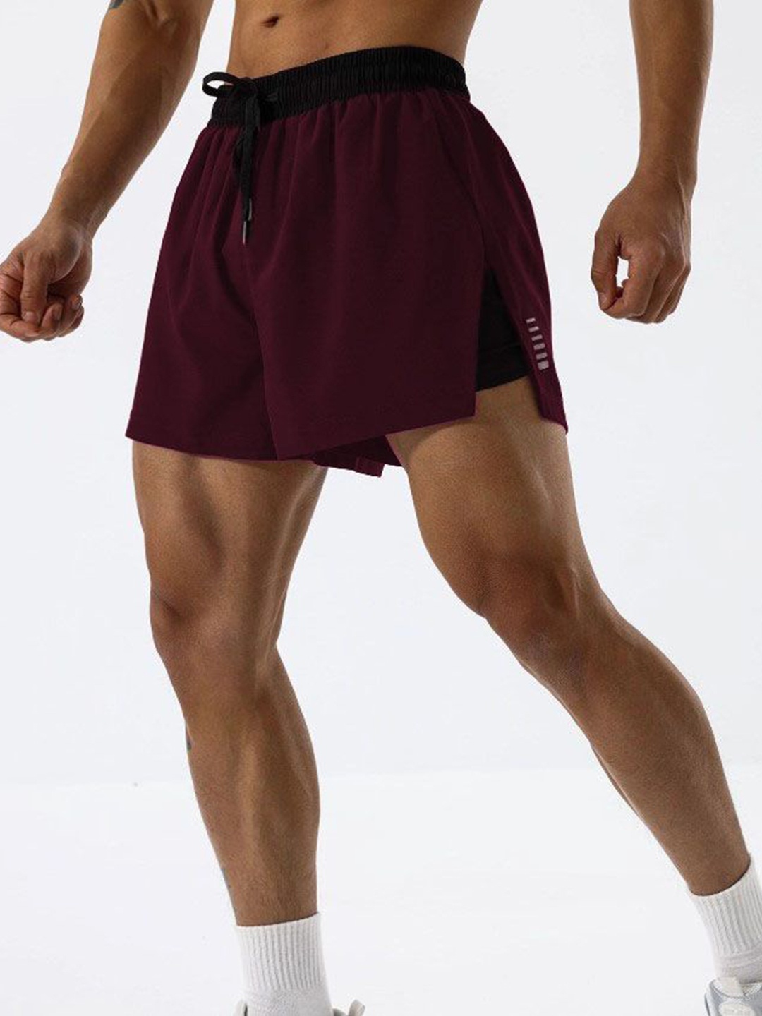 

MASCARI Men High-Rise Training or Gym Dri-FIT Sports Shorts, Maroon