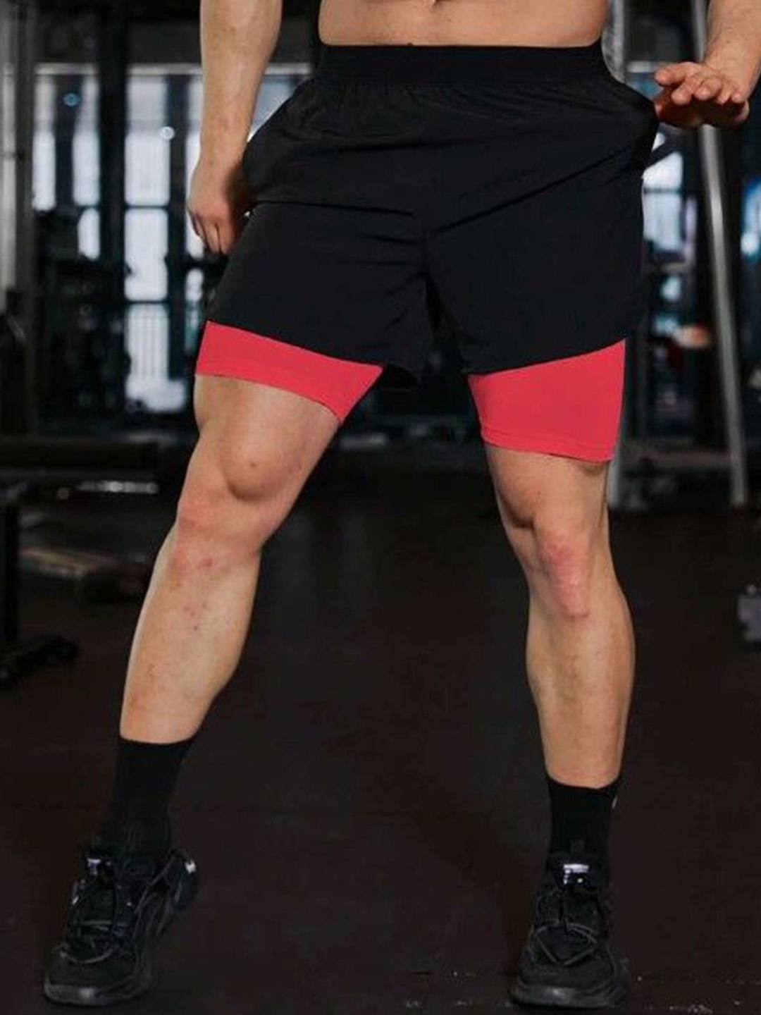 

MASCARI Men High-Rise Dri-FIT Training or Gym Sports Shorts, Black