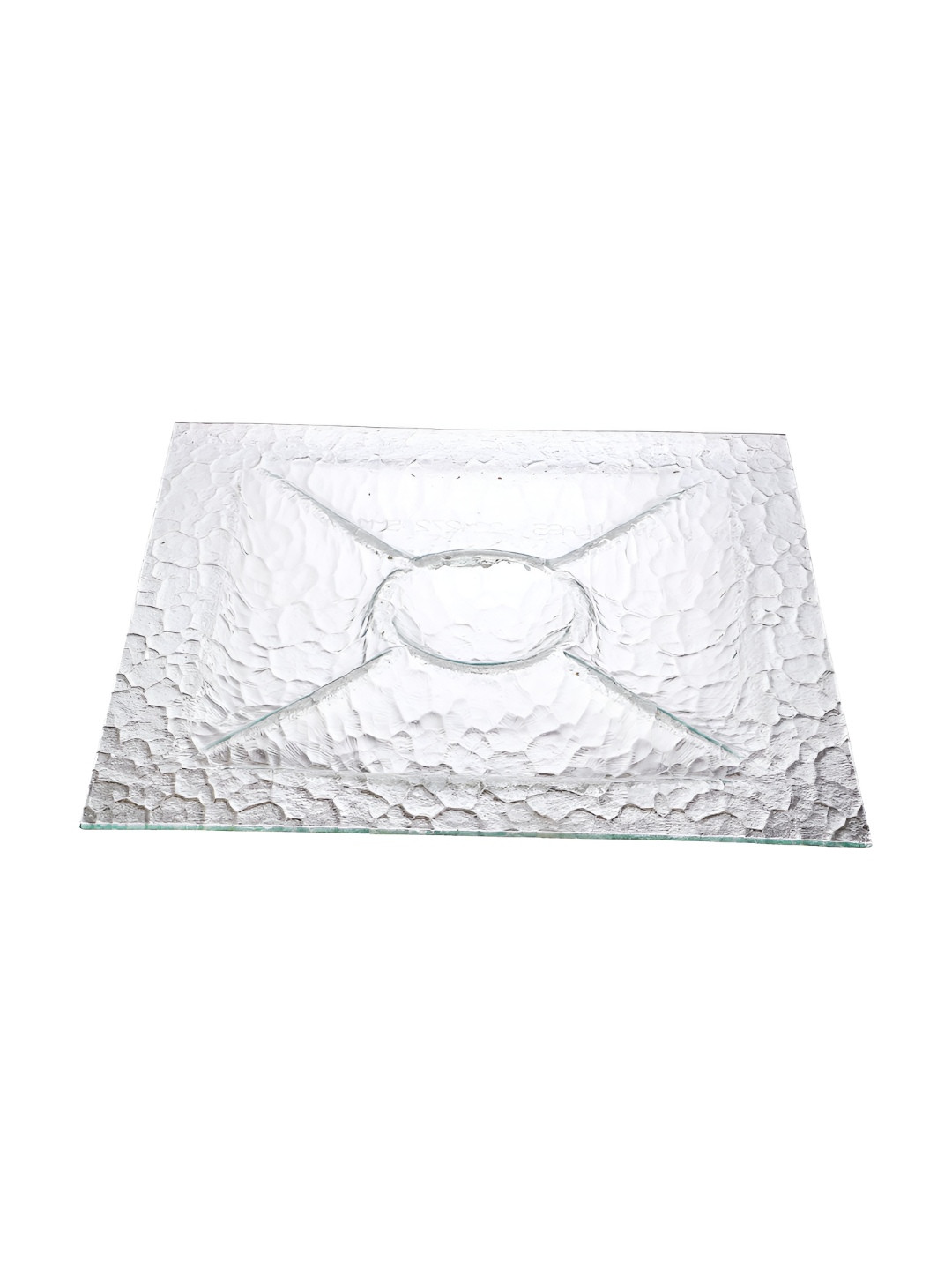 

NATURALLY YOURS Transparent 2 Pieces Glass Easy to Clean Serving Tray