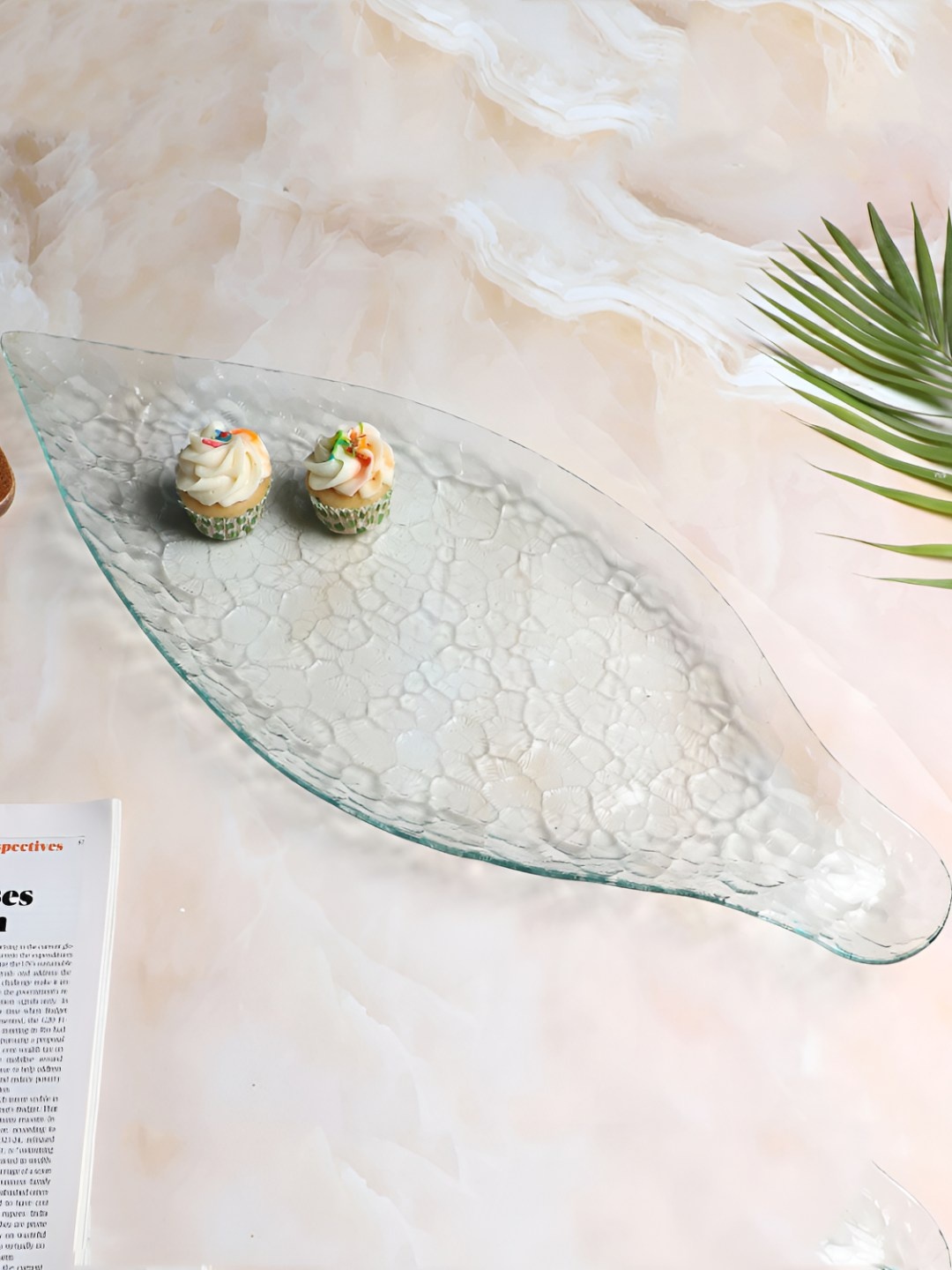 

NATURALLY YOURS Transparent 2025 Glass 2 Pieces Easy to Clean Serving Tray