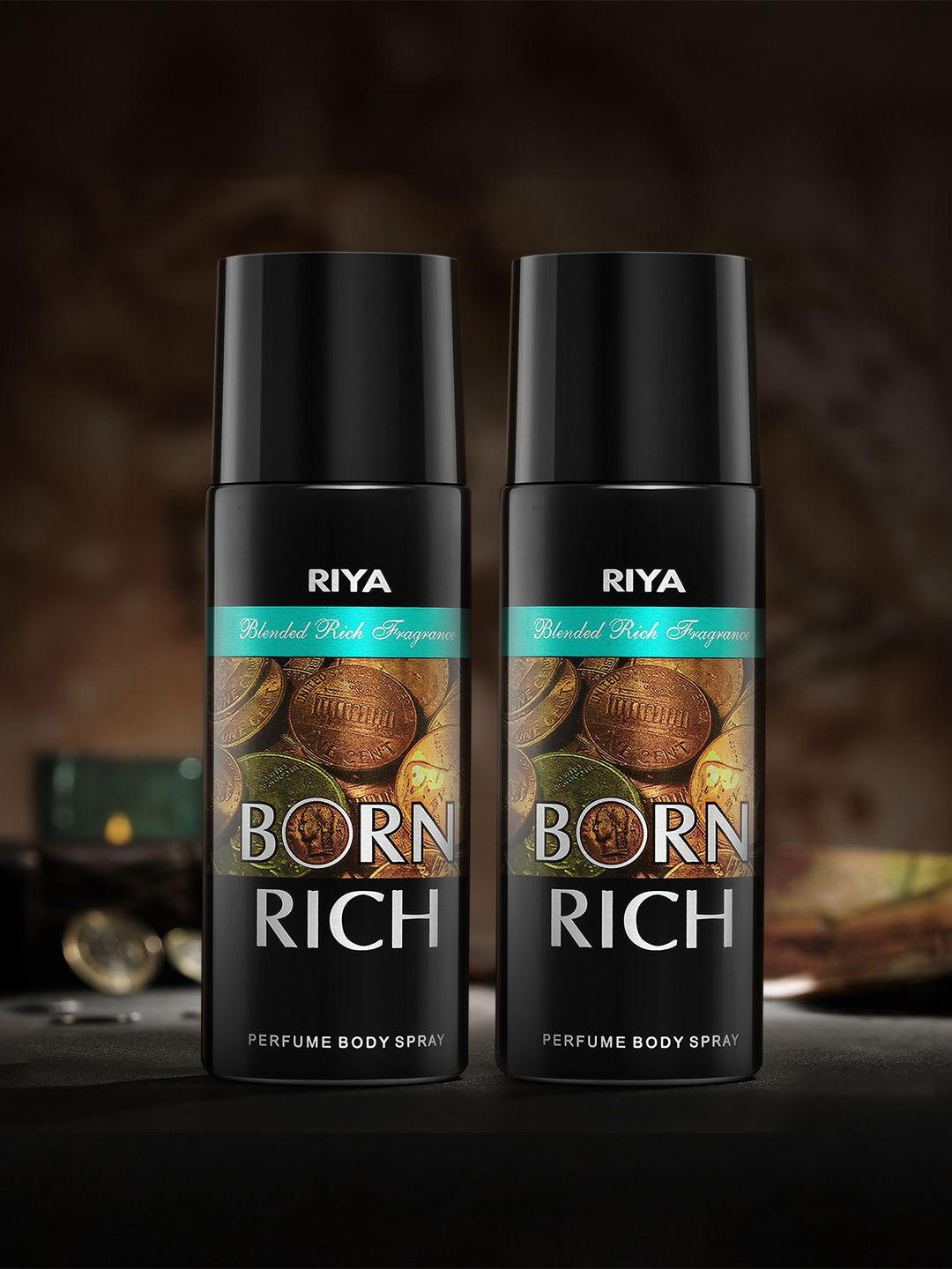 

RIYA Born Rich Set Of 2 Deodorants - 200 ml Each, Black