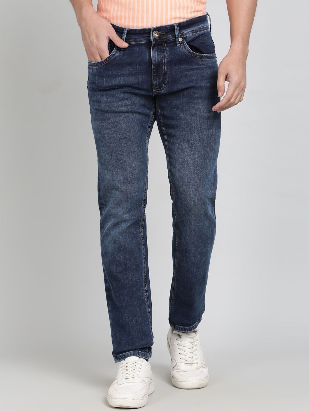 

Greenfibre Men Slim Fit Heavy Fade Jeans, Blue