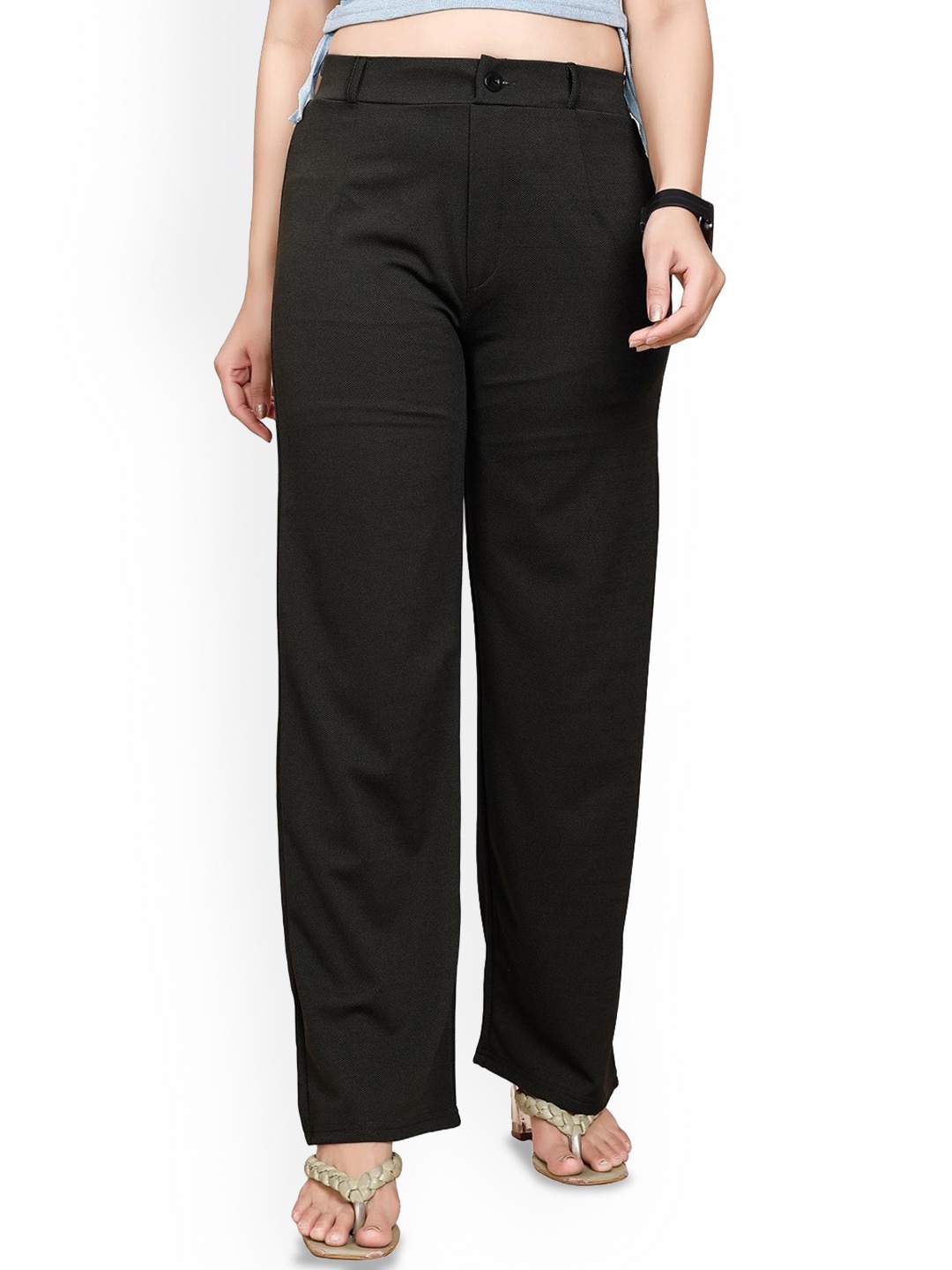 

Areca Designer Women Mid-Rise Trousers, Black