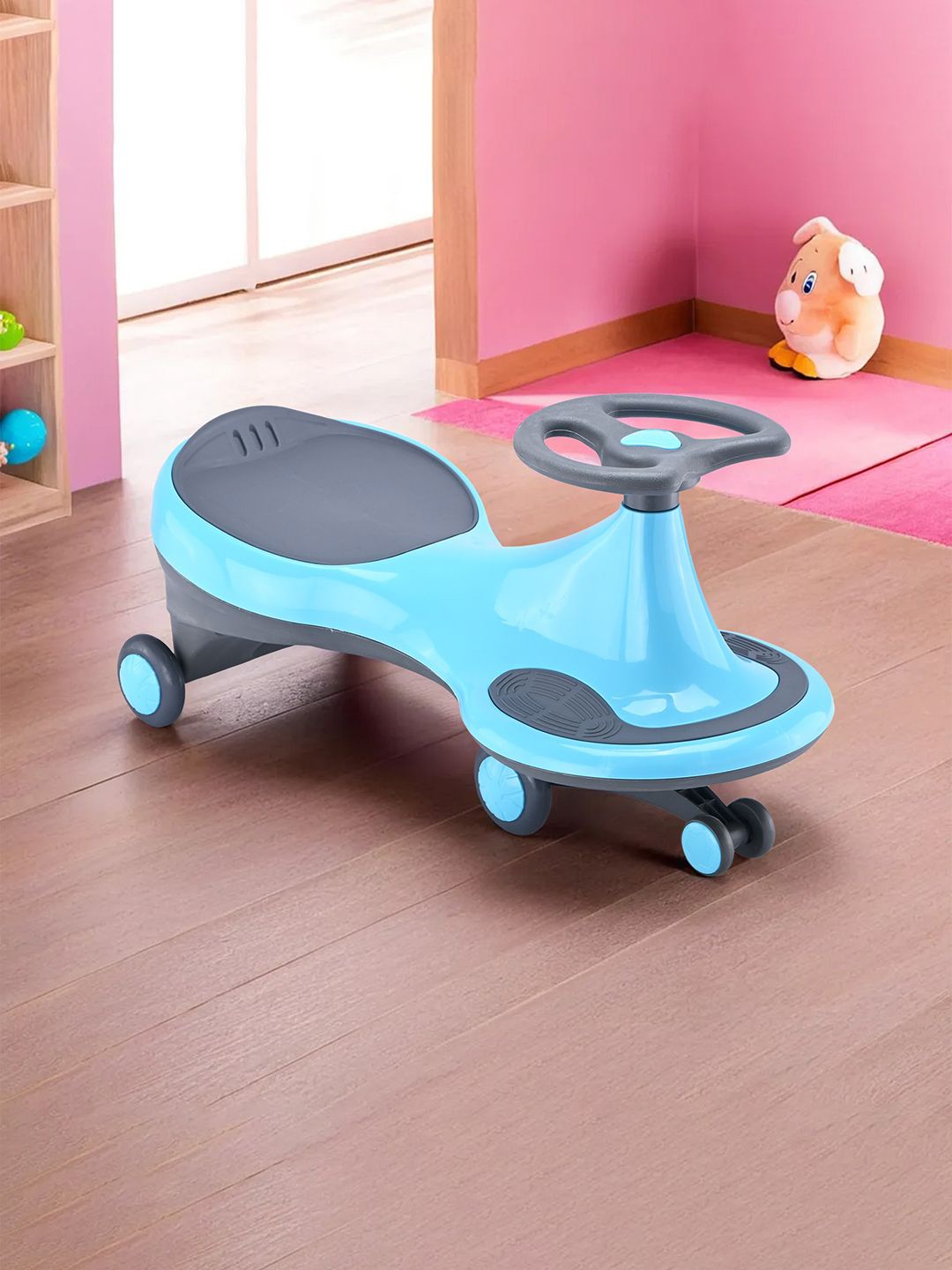 

Kuber Industries Steering Scooter Twister for Kids Weight 30 Kgs Blue & Grey