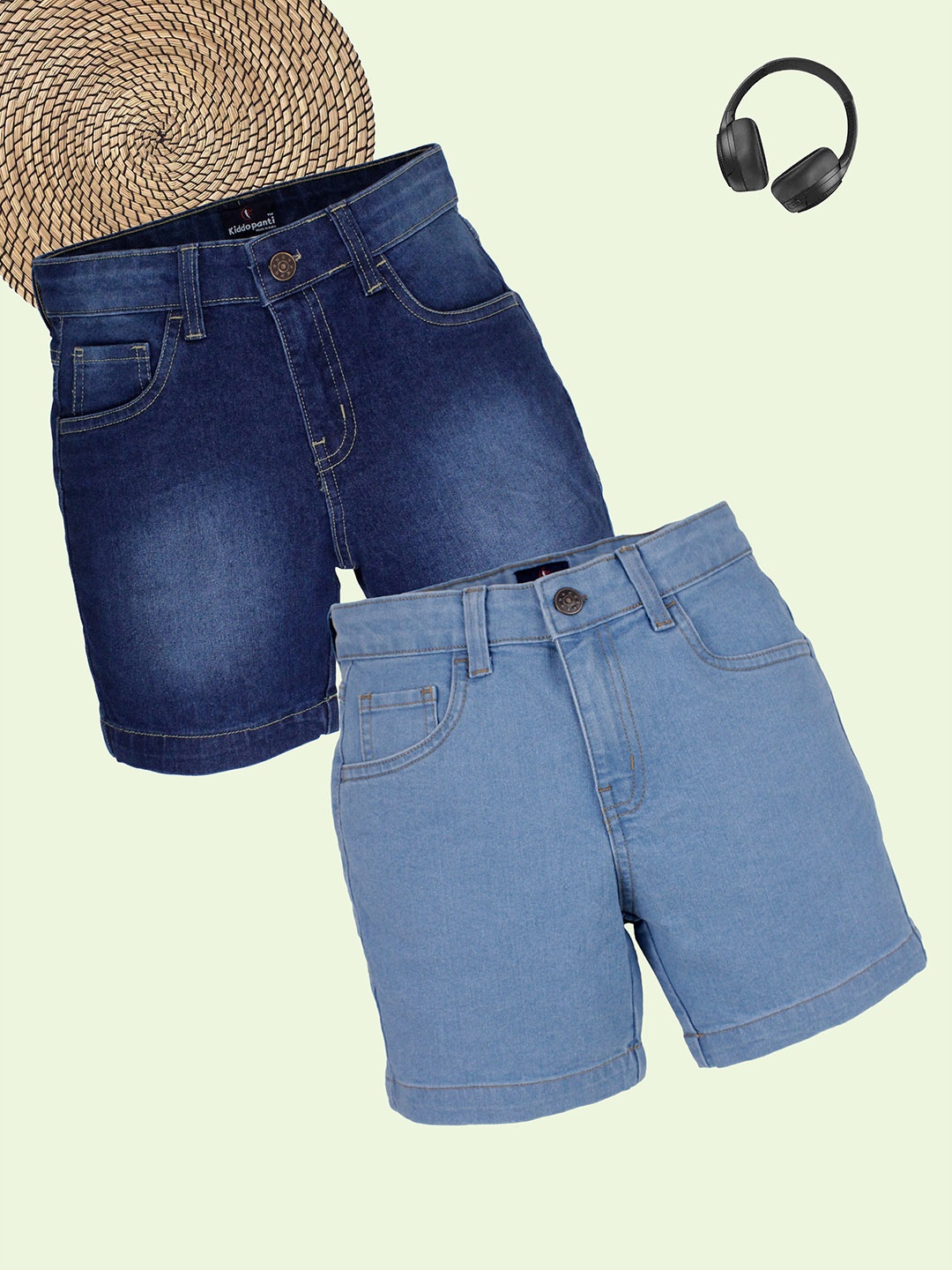 

KiddoPanti Boys Mid-Rise Denim Shorts, Blue