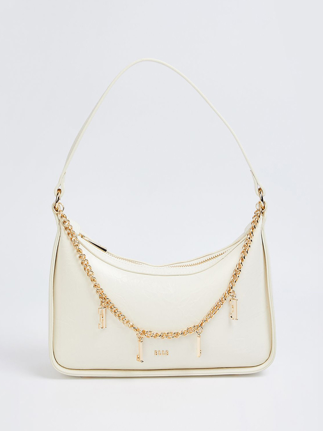 

ELLE Women Solid Baguette Shoulder Bag, Off white