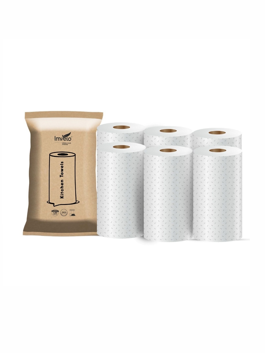 

Imvelo Green your hygiene White 6 Pieces Paper Kitchen Towels