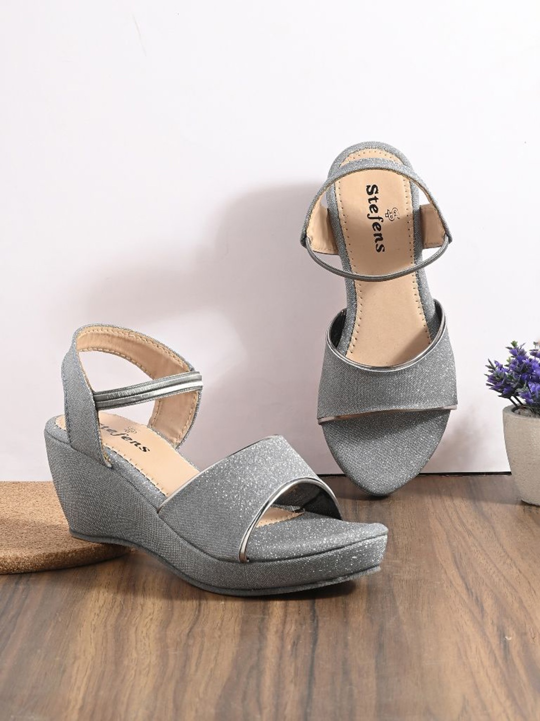 

STEFENS Party Wear Heel Sandal for Girls, Grey