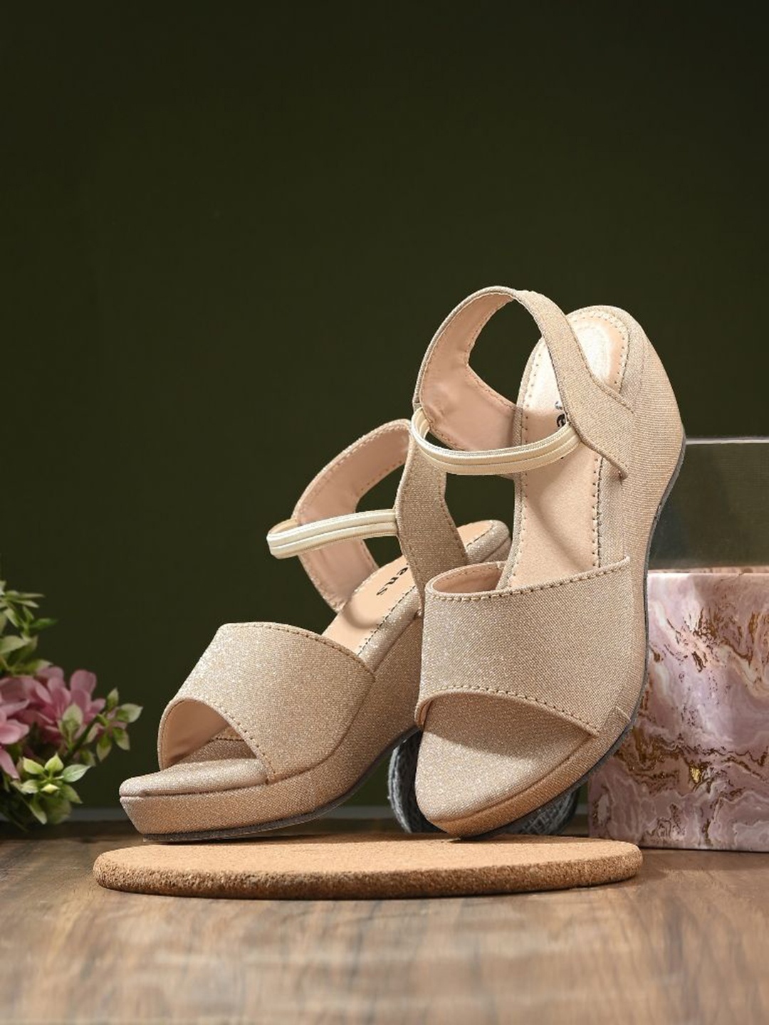 

STEFENS Party Wear Heel Sandal for Girls, Gold