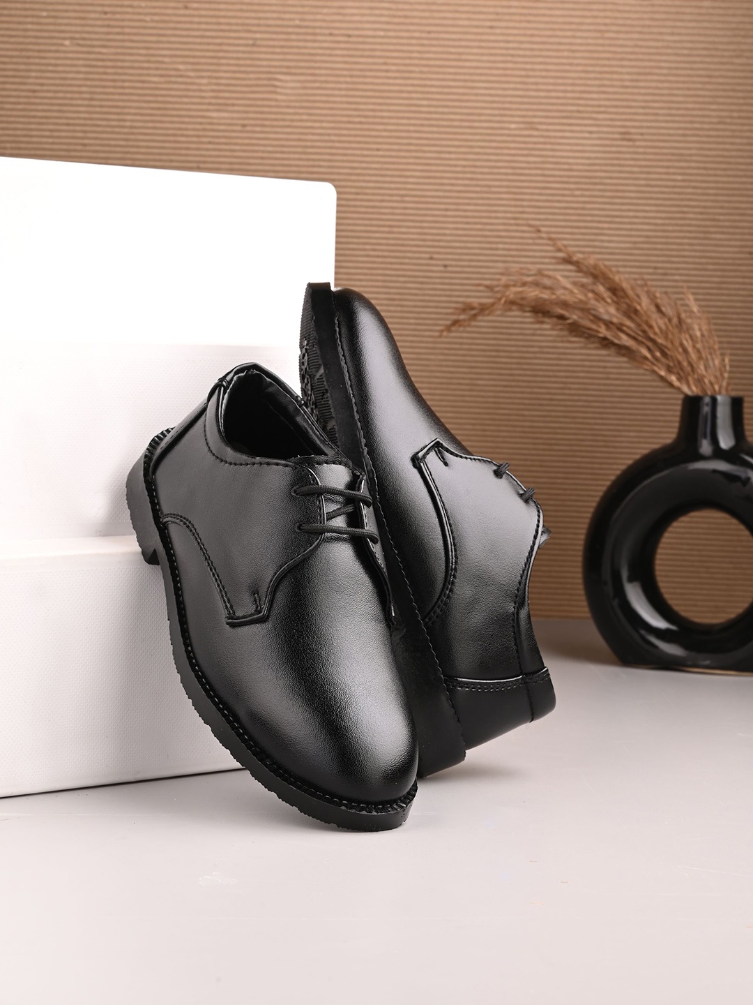 

STEFENS Formal Derby Shoes for Boys, Black