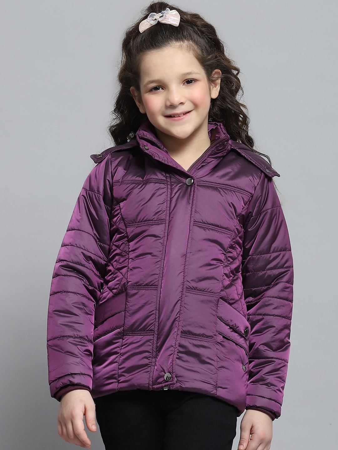 

Monte Carlo Girls Hooded Solid Casual Lightweight Parka Jacket, Purple