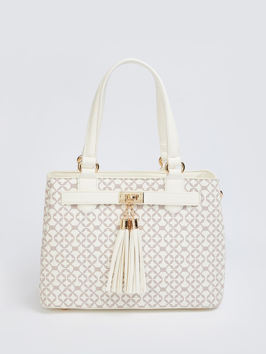

CODE by Lifestyle Women Graphic Printed Structured Shoulder Bag, Cream
