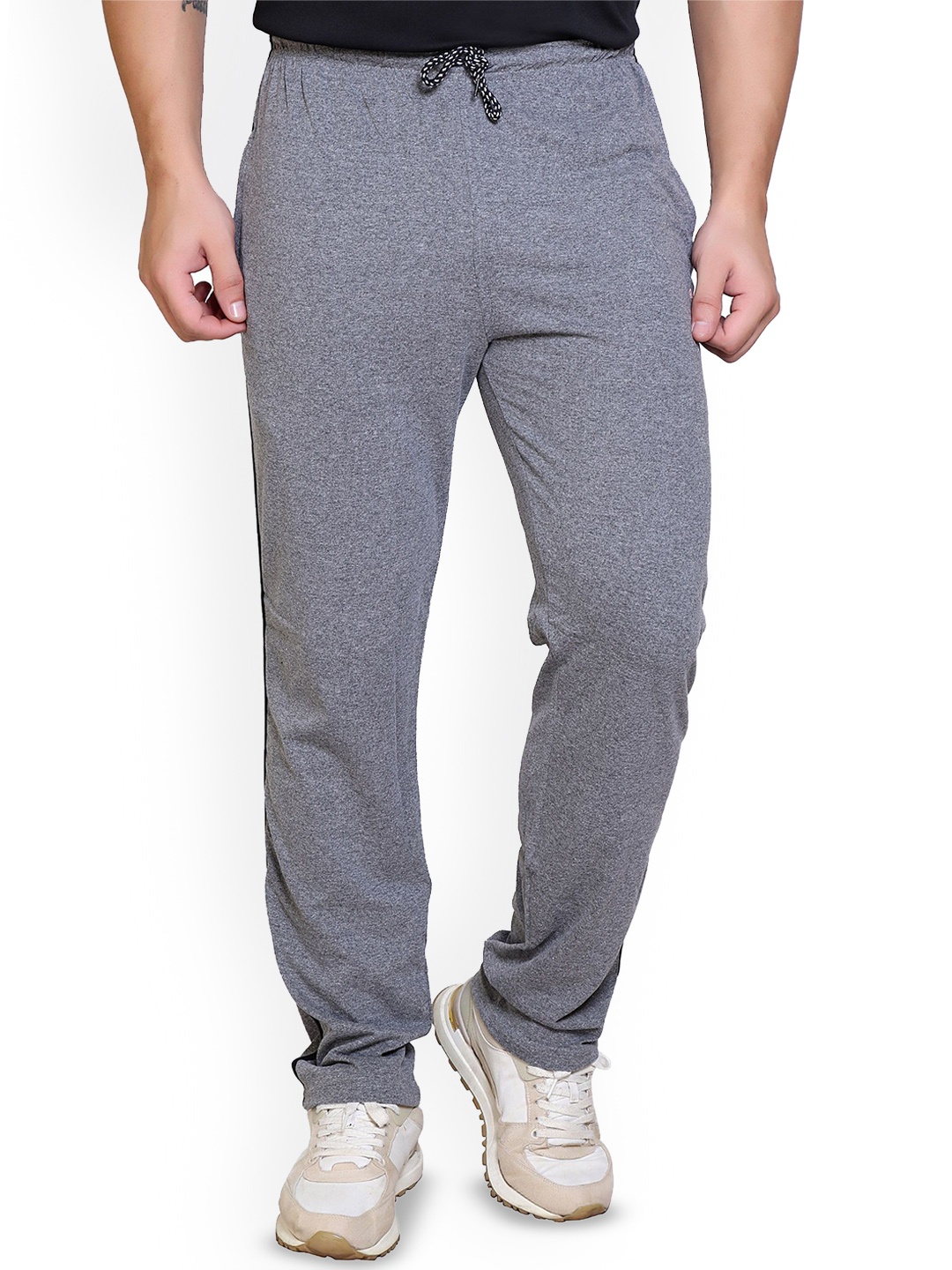 

STARFOX Men Slim Fit Mid-Rise Track Pants, Grey