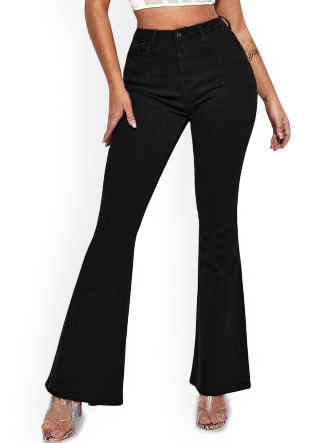 

Next One Women Smart Bootcut Stretchable Jeans, Black