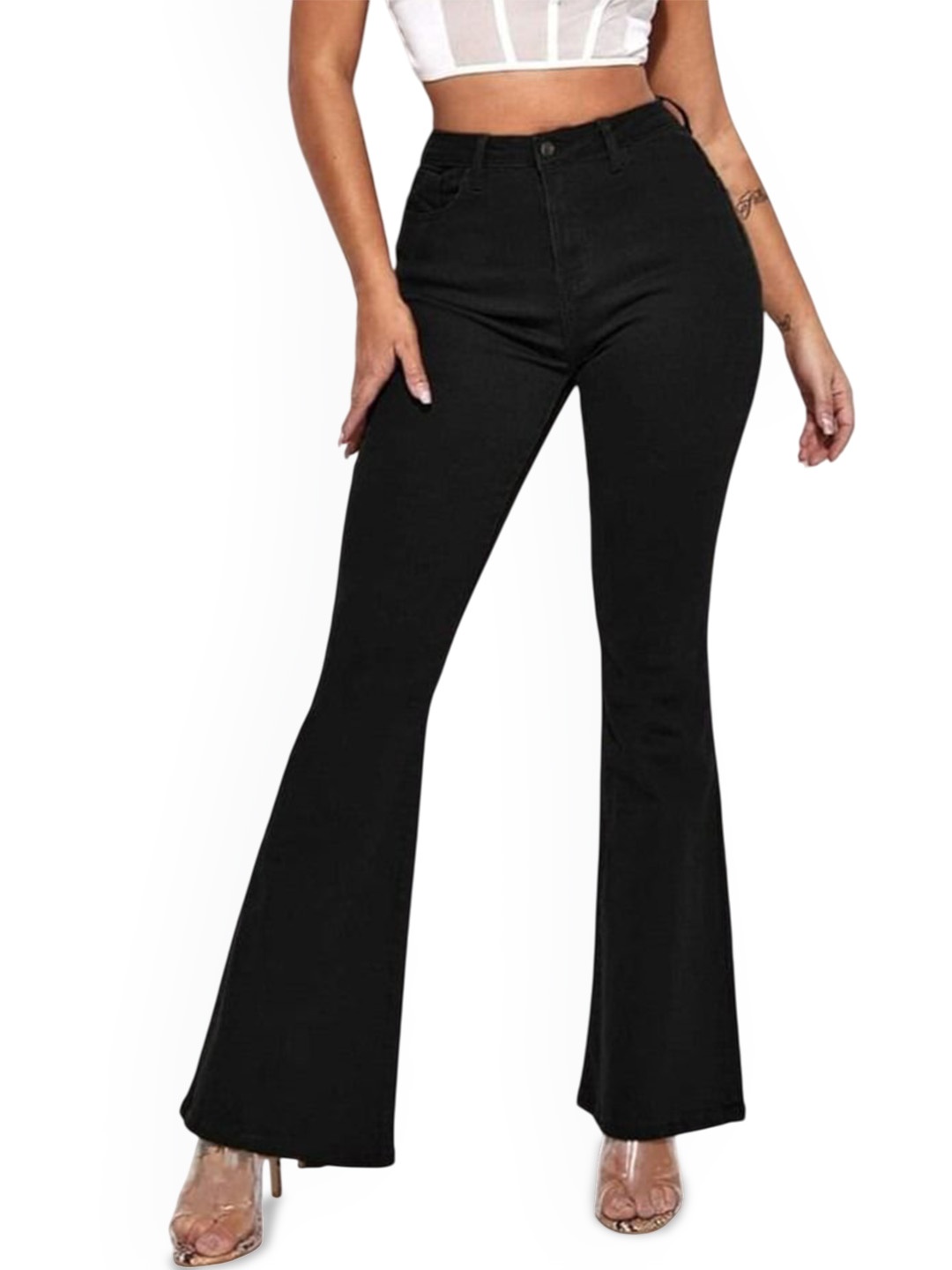 

Next One Women Smart Bootcut Stretchable Jeans, Black