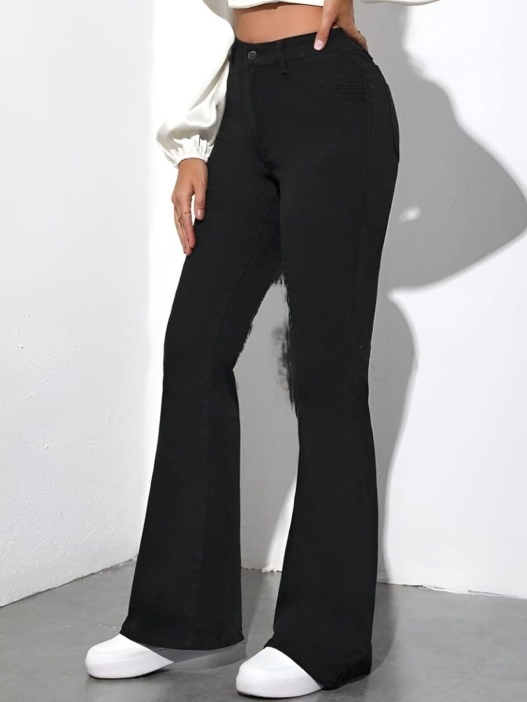 

Next One Women Smart Bootcut Stretchable Jeans, Black