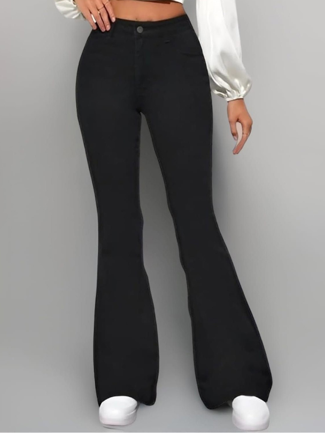 

Next One Women Smart Mid-Rise Bootcut Stretchable Jeans, Black