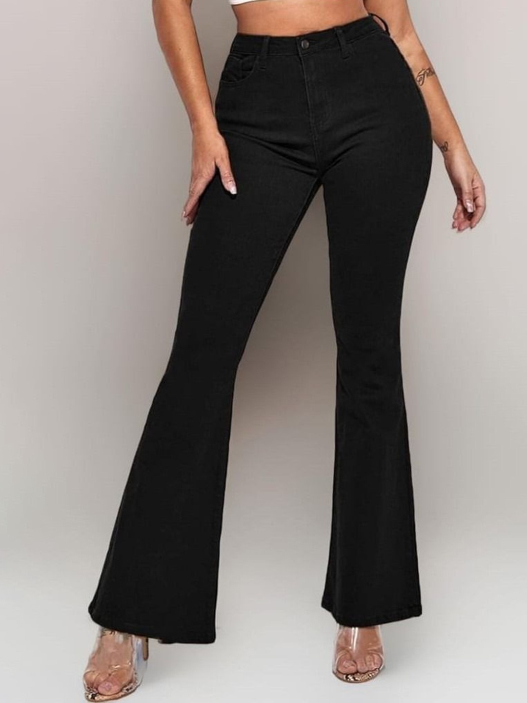 

Next One Women Smart Fit Mid-Rise Bootcut Stretchable Jeans, Black