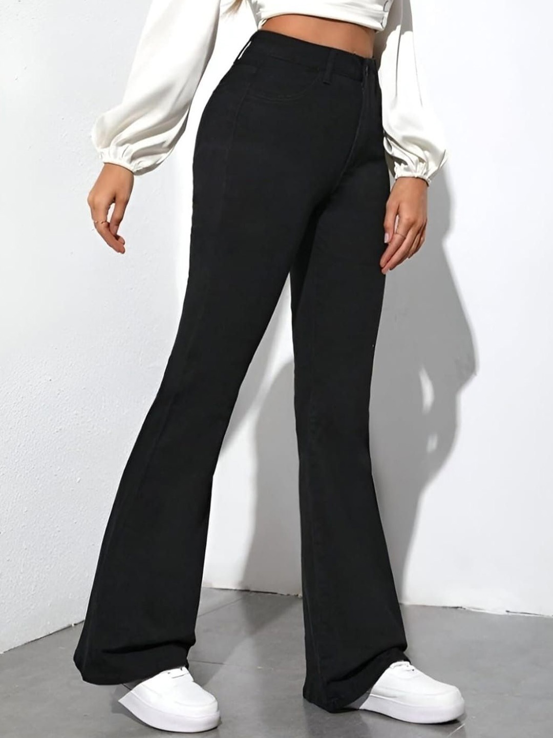 

Next One Women Smart Stretchable Bootcut Jeans, Black