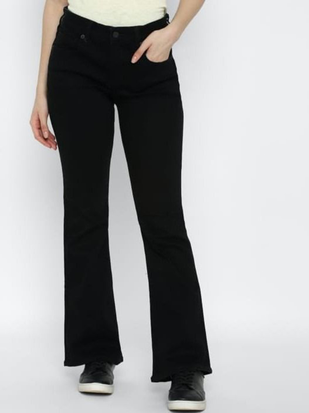 

Next One Women Smart Mid-Rise Stretchable Bootcut Jeans, Black